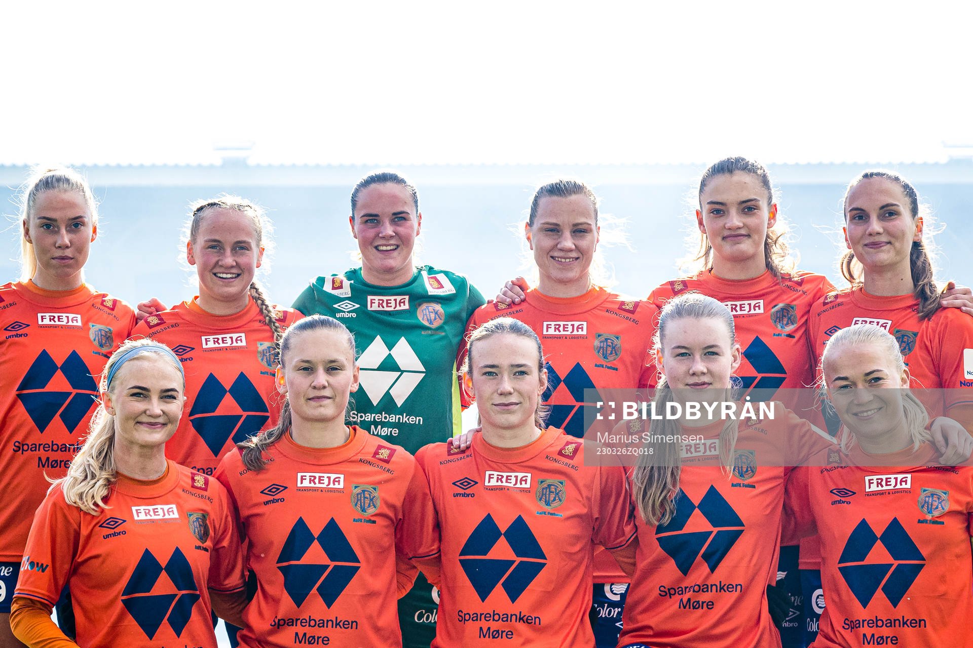 The starting eleven of AaFK Fortuna, from the top left;