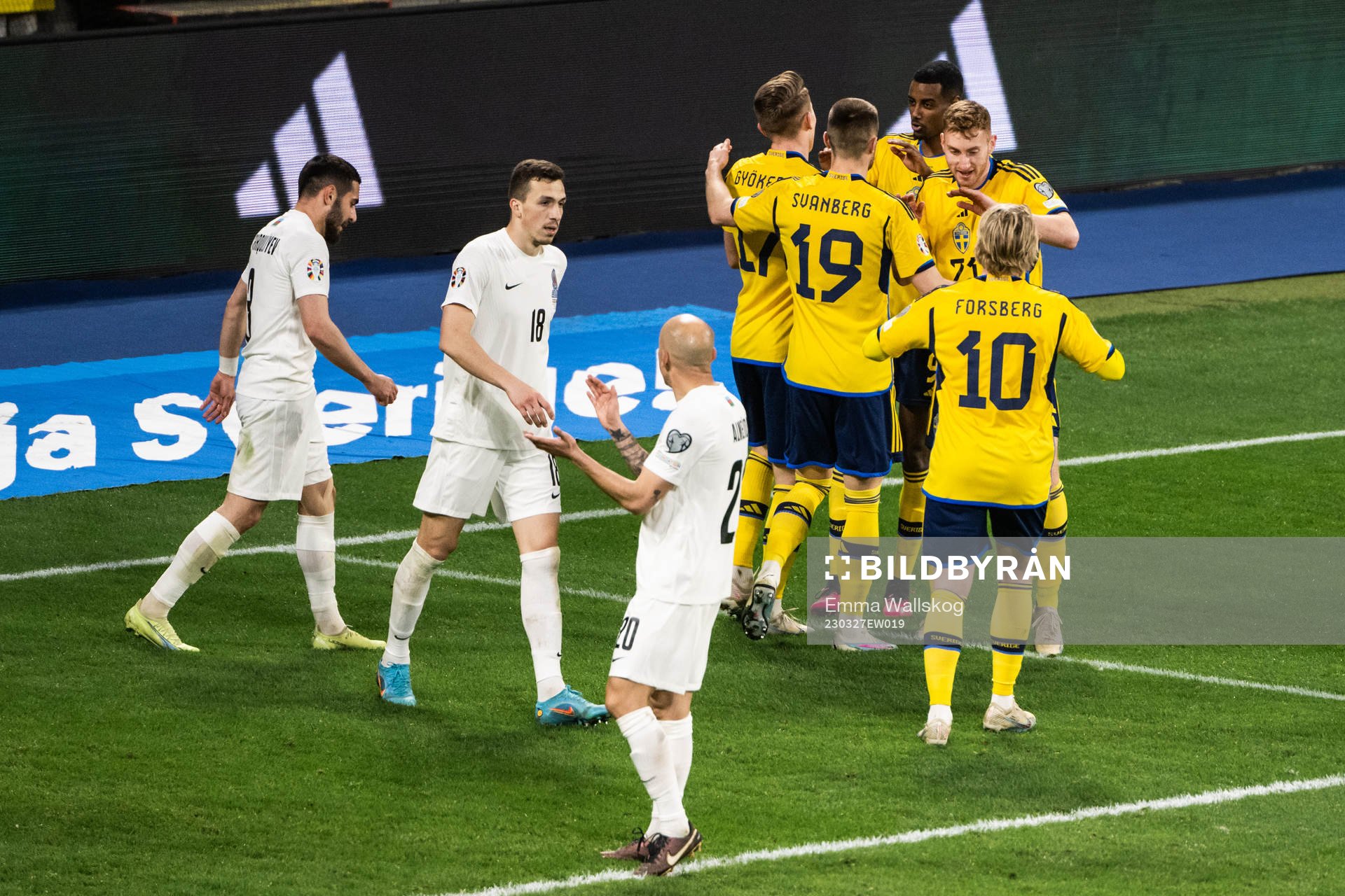 Alexander Isak of Sweden celebrates