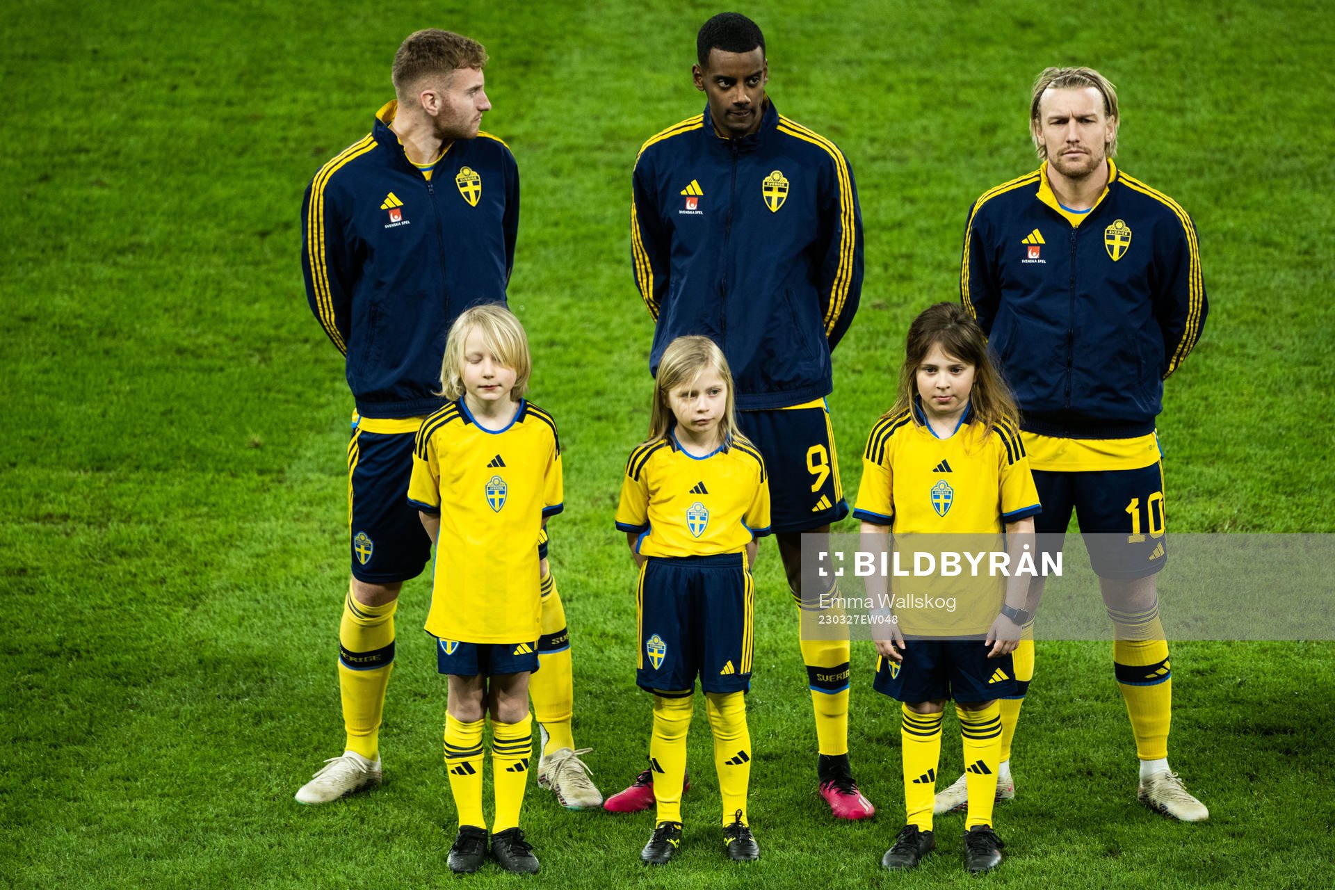 Dejan Kulusevski, Alexander Isak and Emil Forsberg of Sweden
