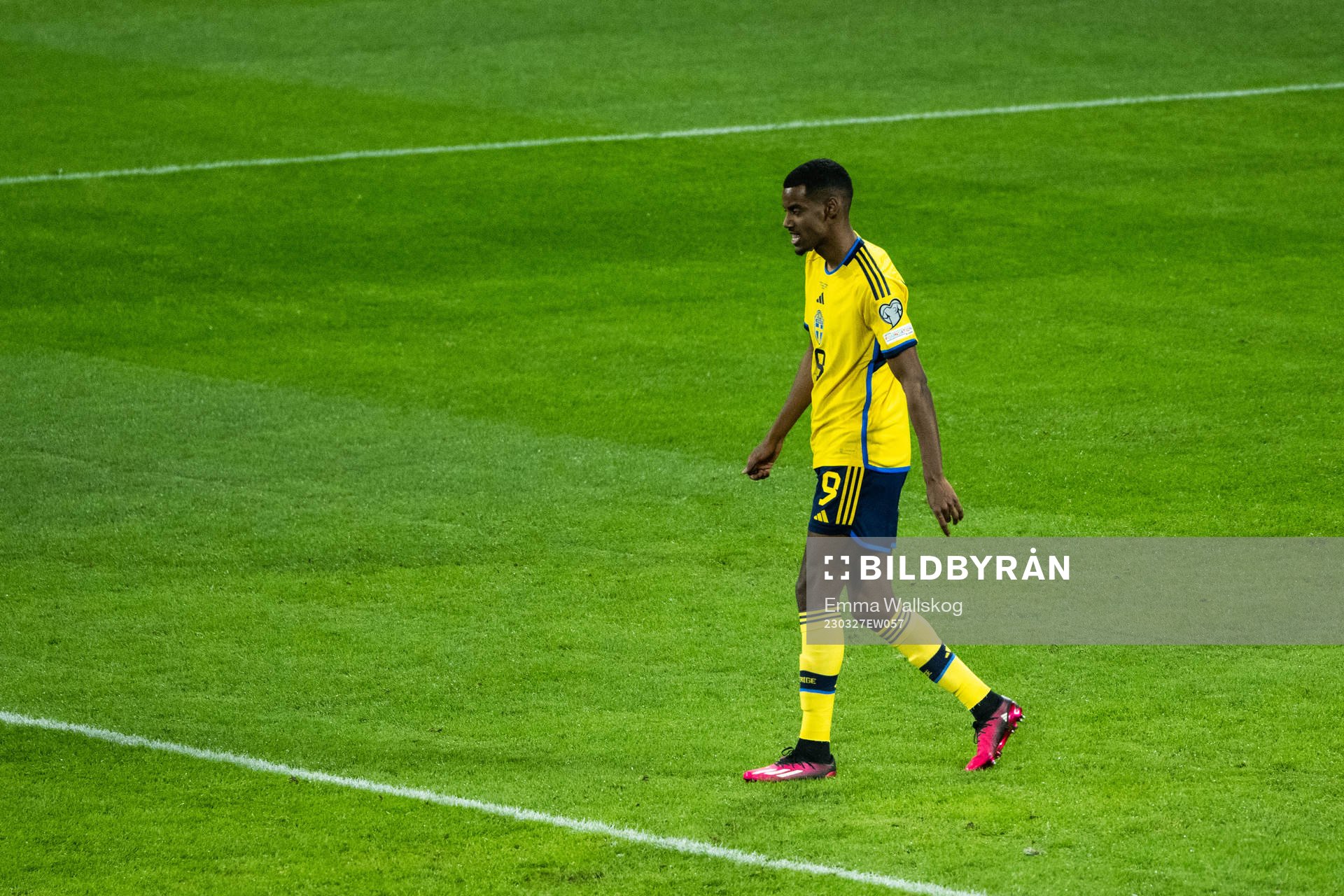 Alexander Isak of Sweden looks dejected