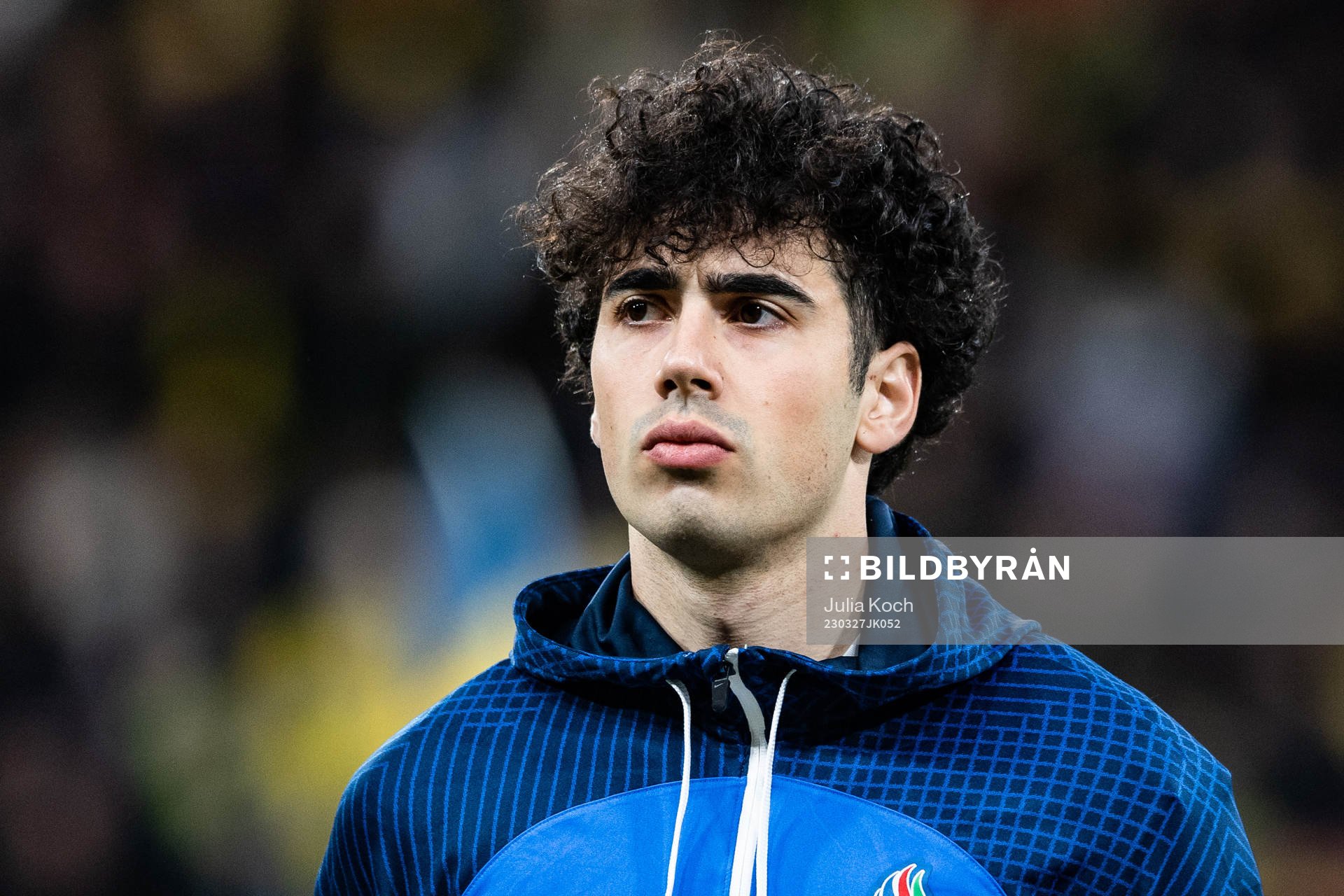 Bahlul Mustafazada of Azerbaijan ahead of the UEFA Euro Qualifier football match between Sweden and Azerbaijan on March 27, 2023 in Stockholm.