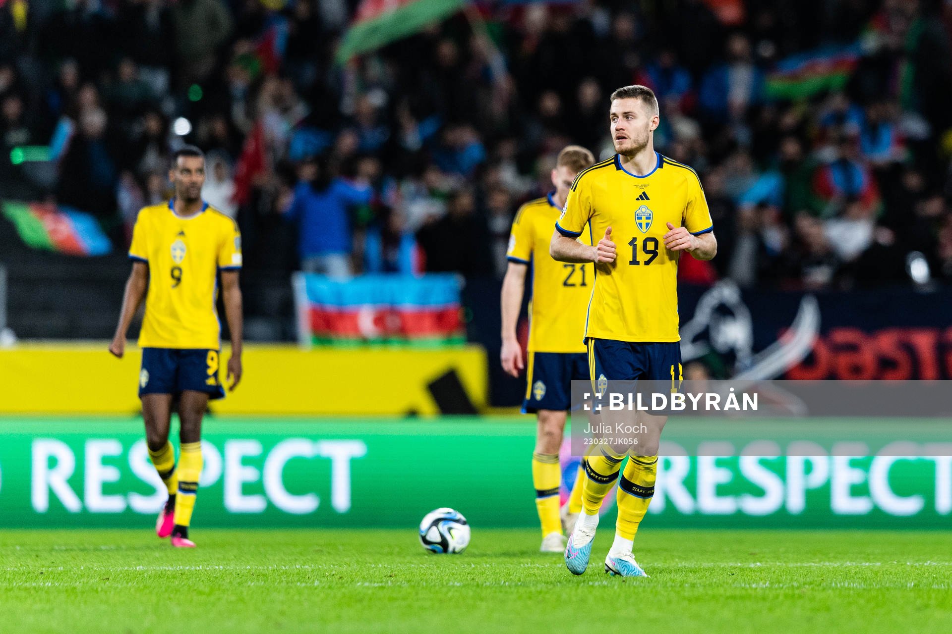 Alexander Isak, Dejan Kulusevski and Mattias Svanberg of