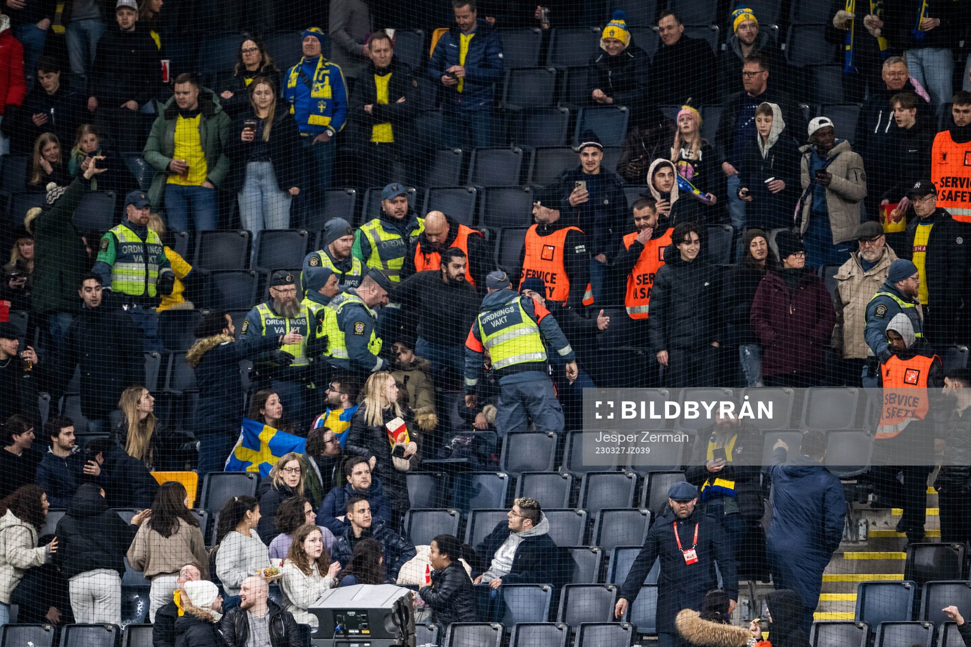 Security guards in the stands