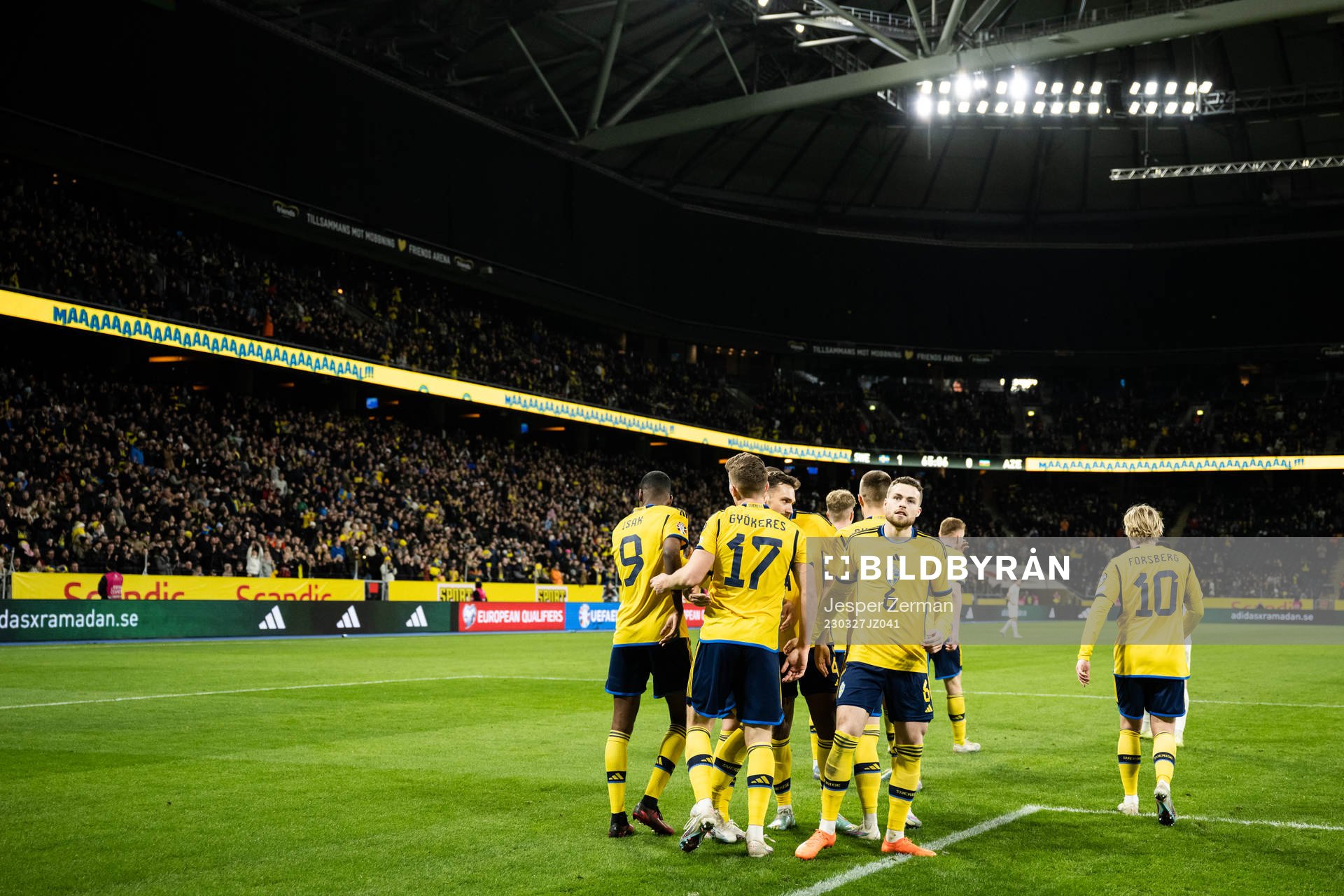 Players of Sweden celebrate