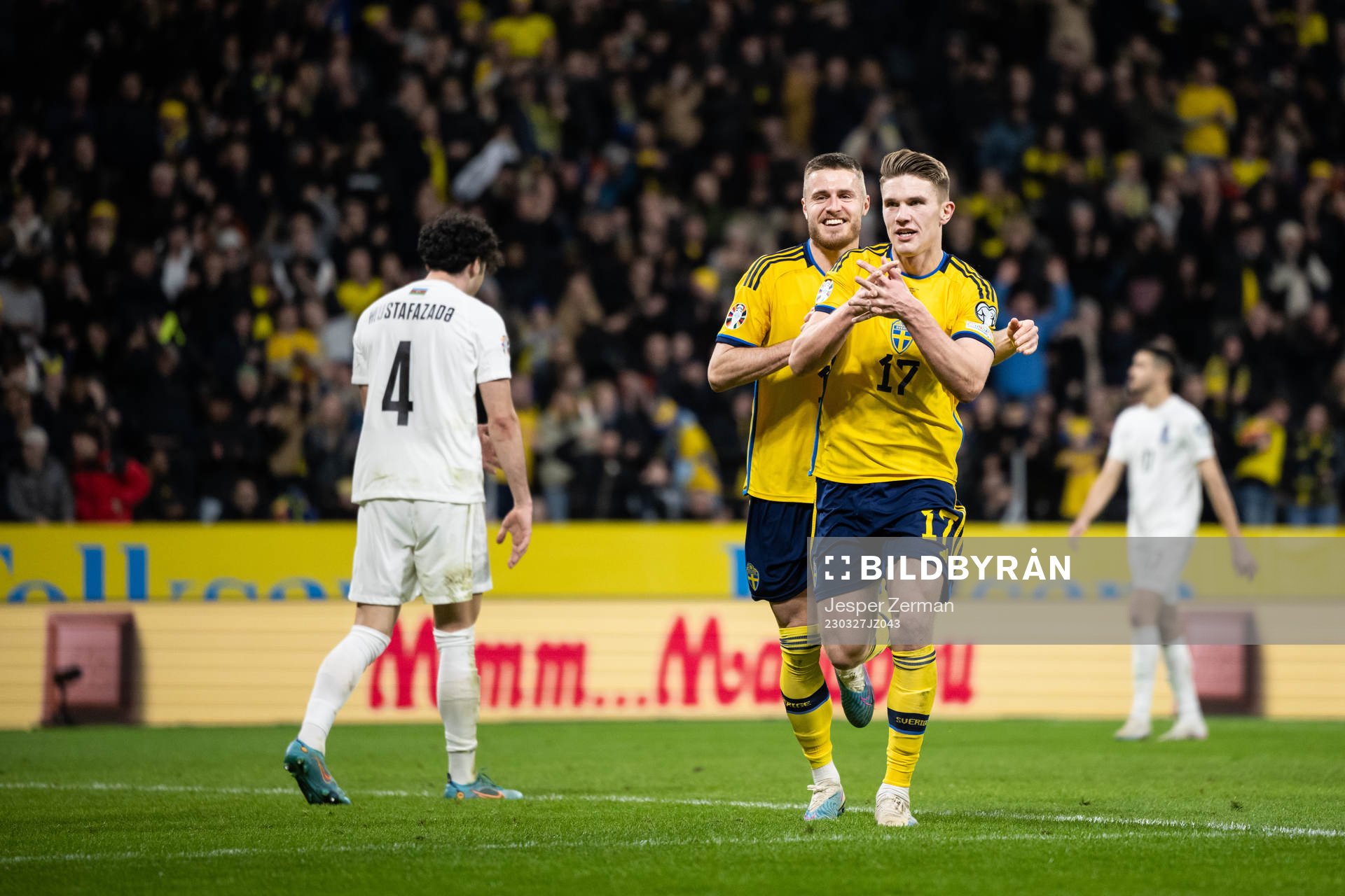 Viktor Gyökeres of Sweden celebrates