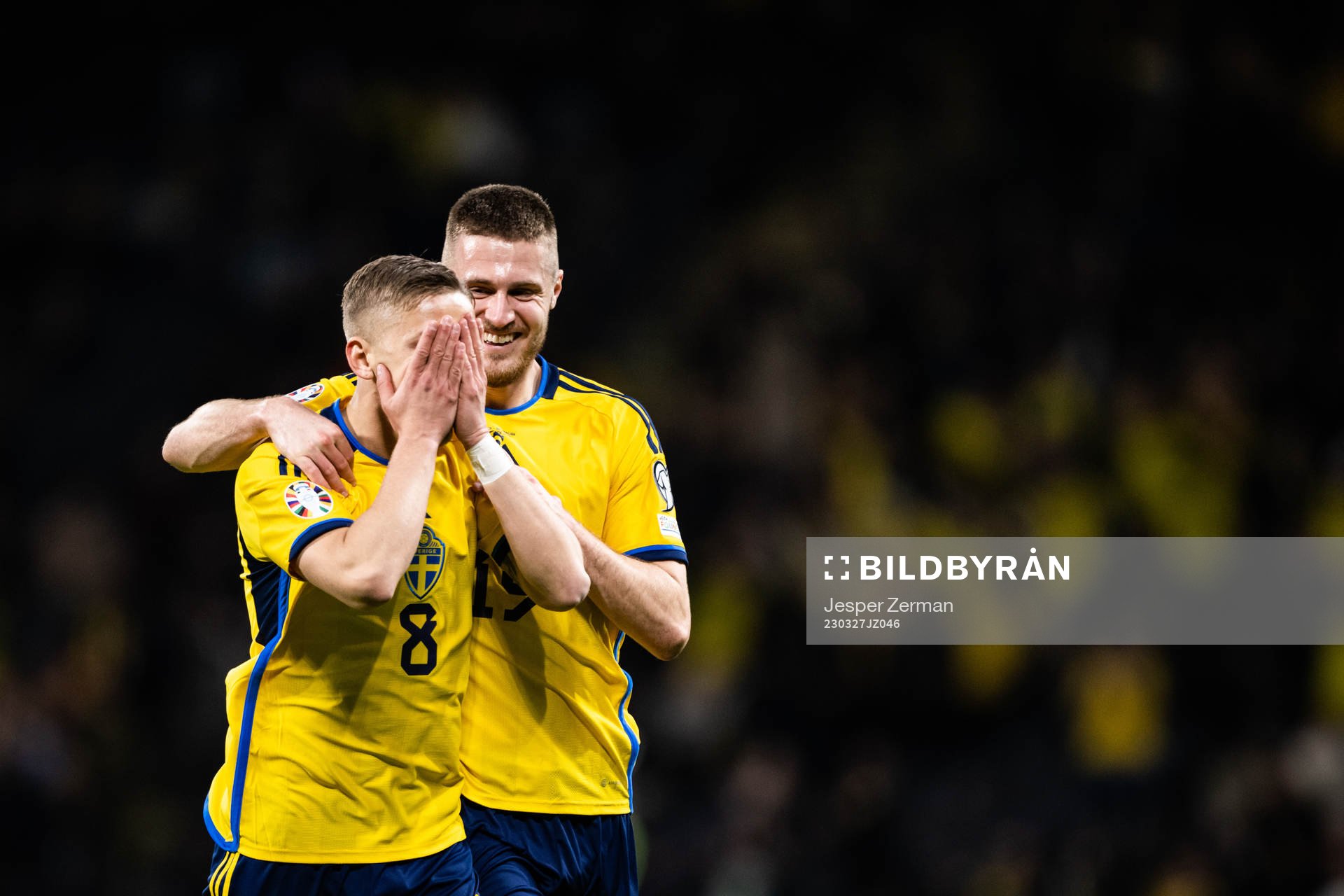 Jesper Karlsson and Mattias Svanberg of Sweden celebrate