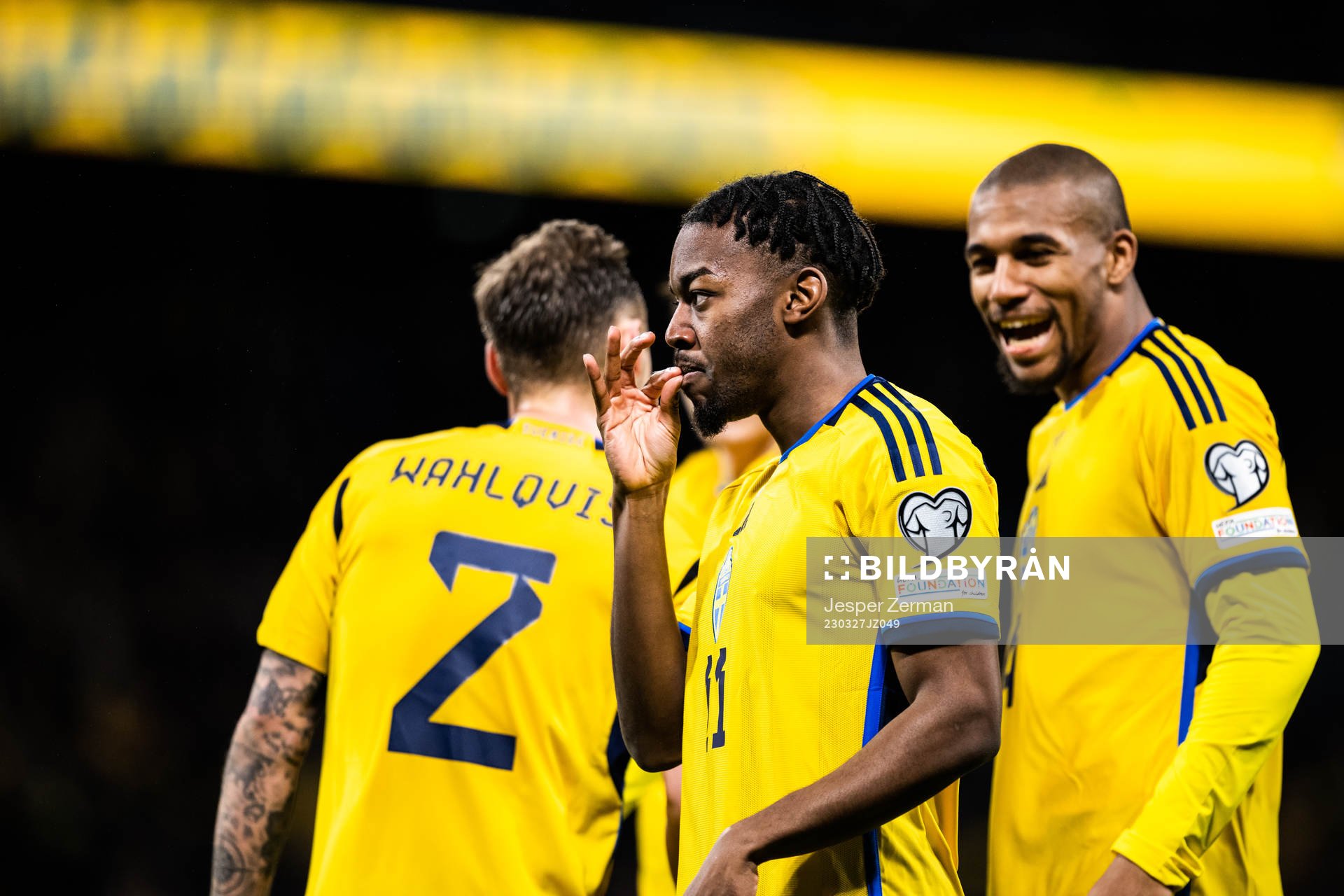 Anthony Elanga of Sweden celebrates