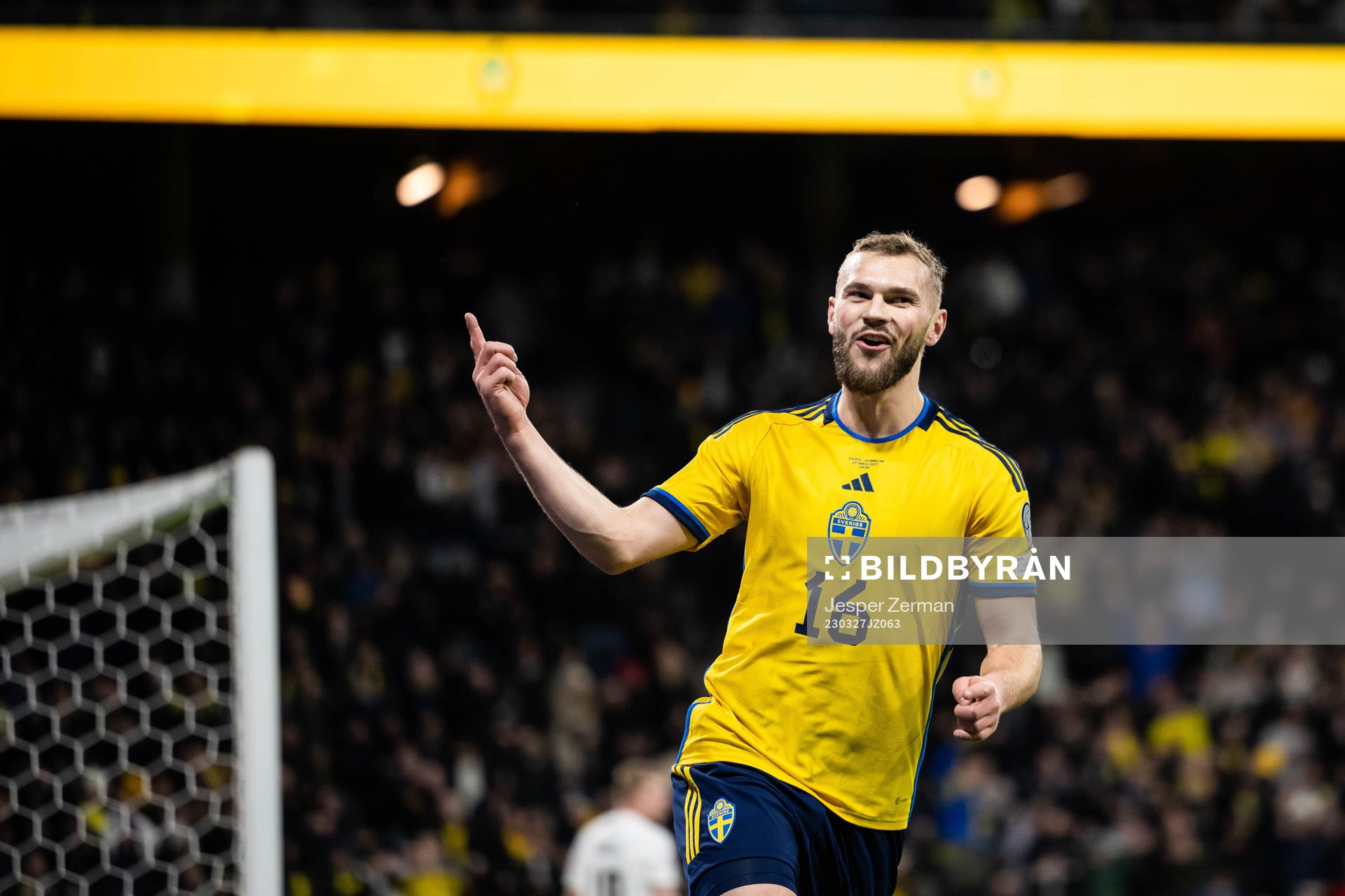 Jesper Karlström of Sweden celebrate