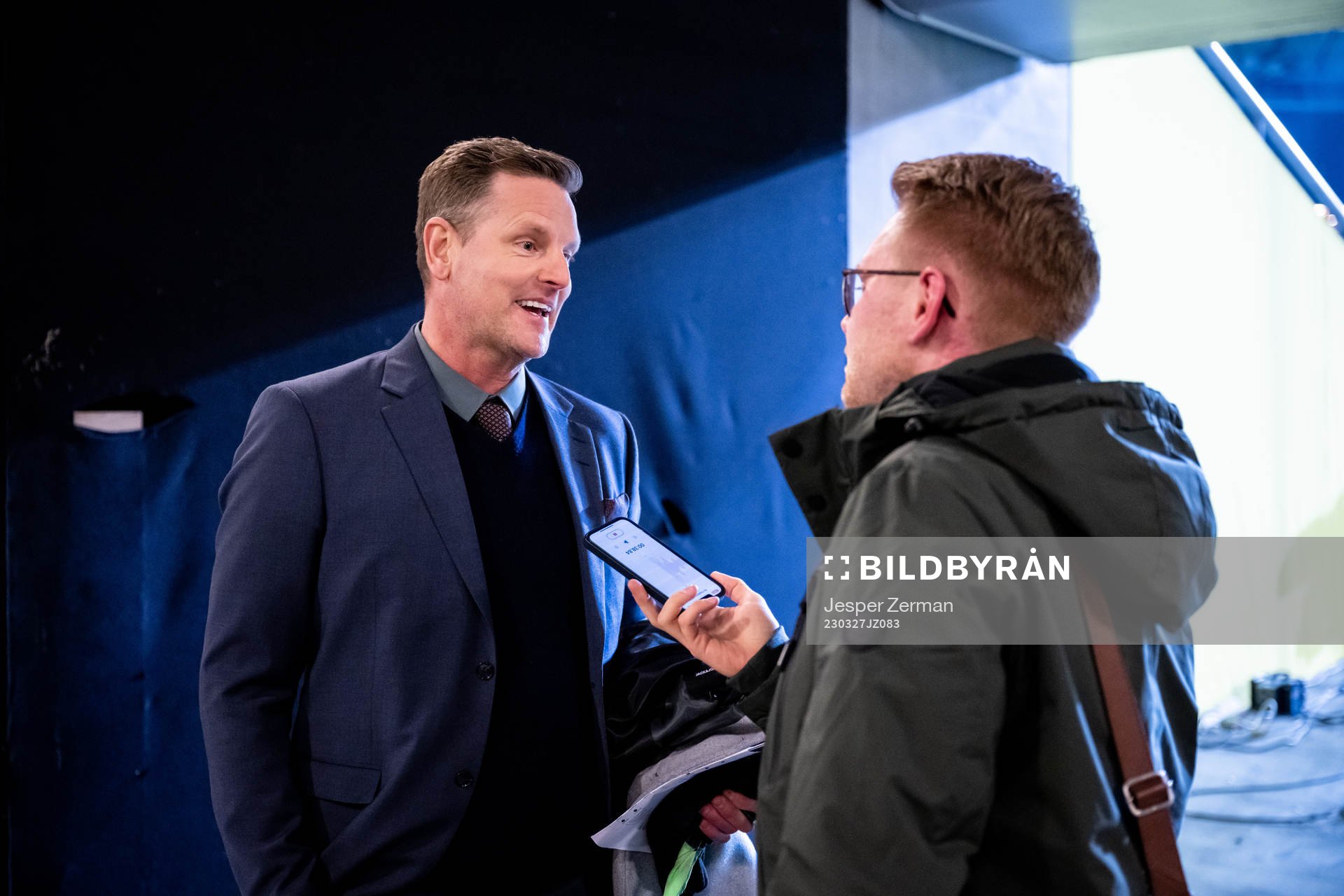 Niklas Jihde of Swedish broadcaster Viaplay is interviewed