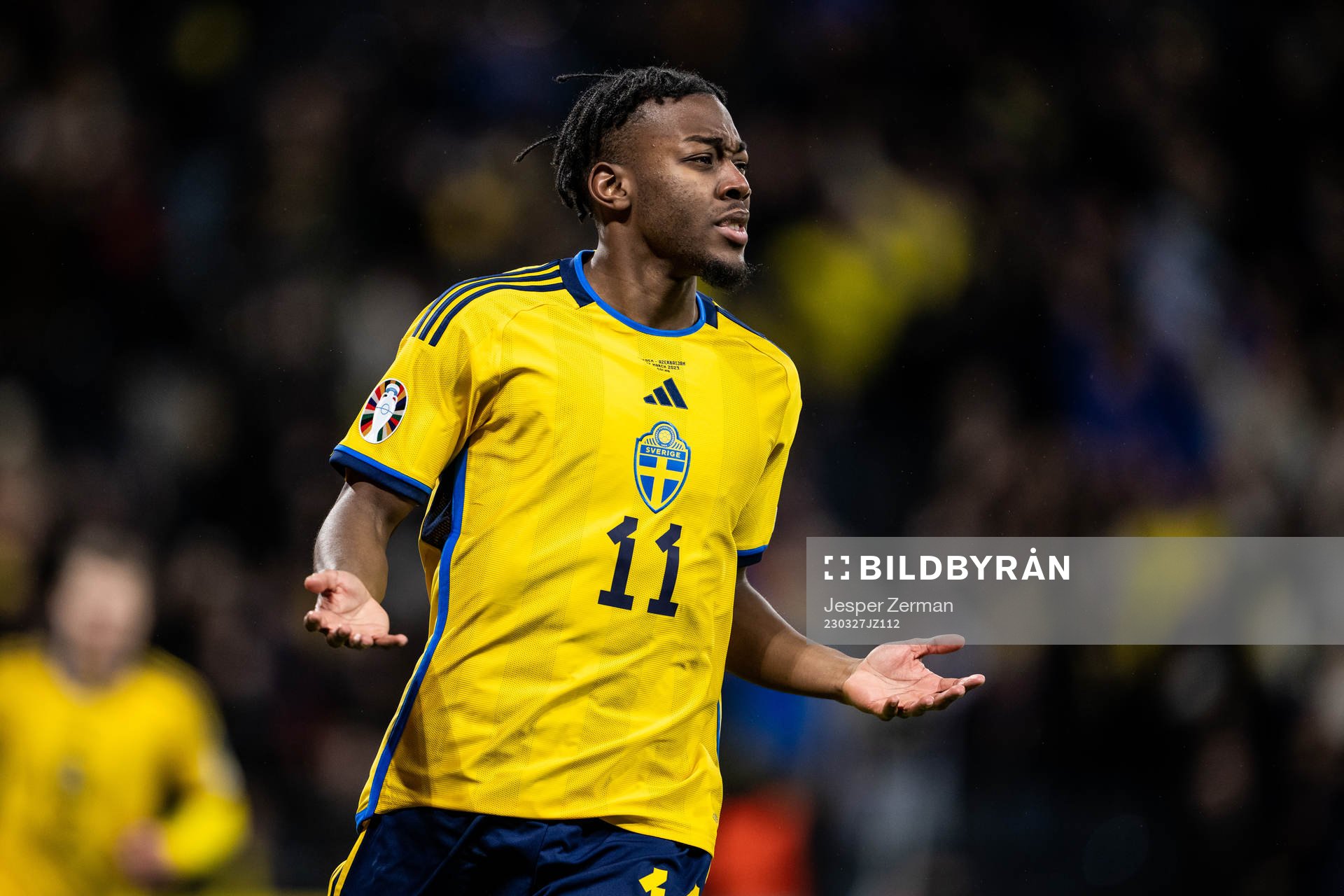 Anthony Elanga of Sweden celebrates