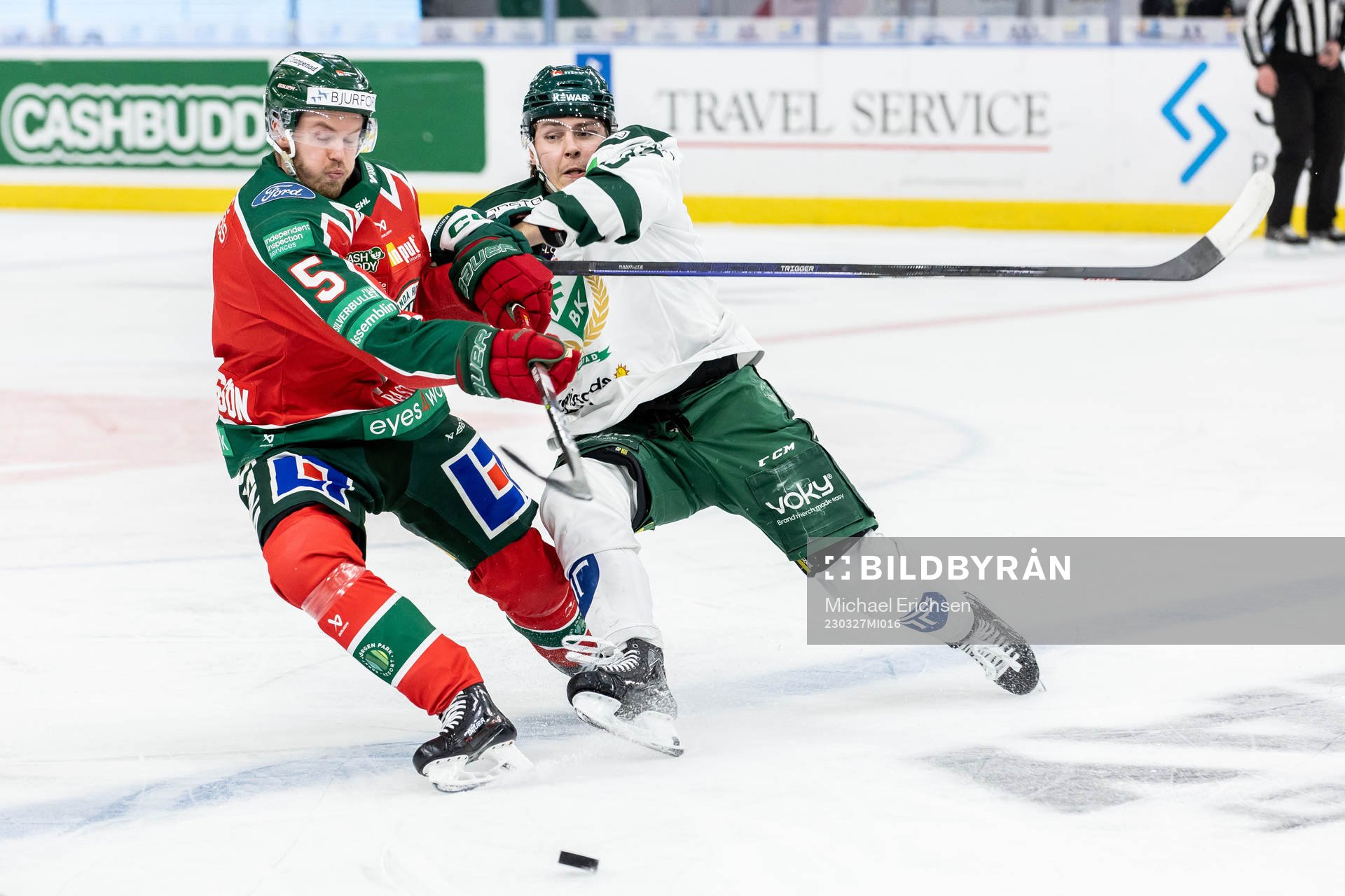 Frölundas Filip Johansson och Färjestads Max Lindroth