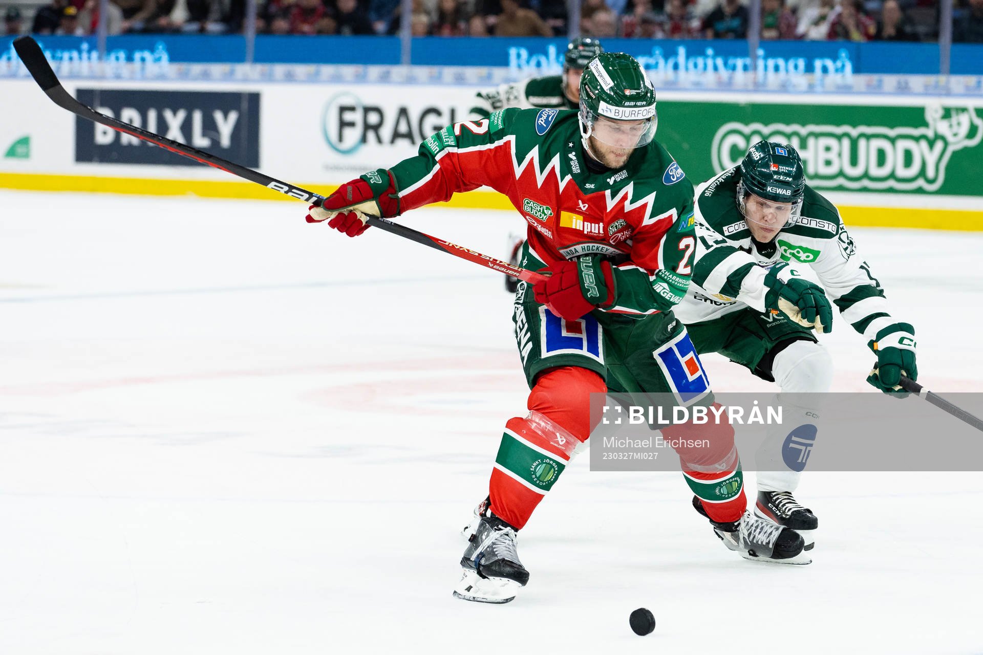 Frölundas Christian Folin och Färjestads Daniel Viksten