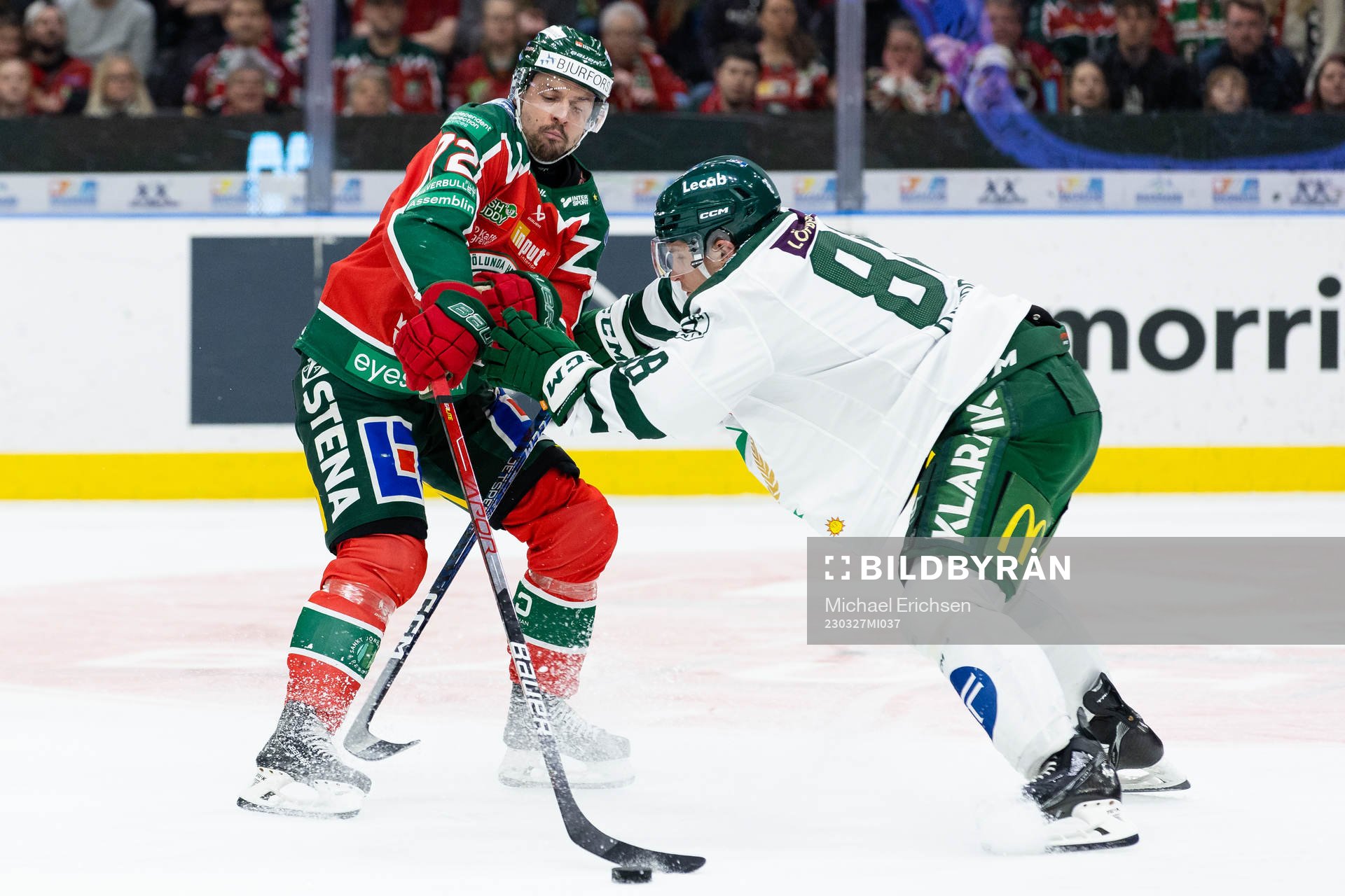 Frölundas Patrik Carlsson och Färjestads Brandon Davidson