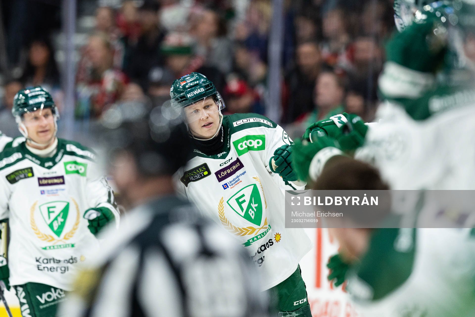 Färjestads Daniel Viksten jublar