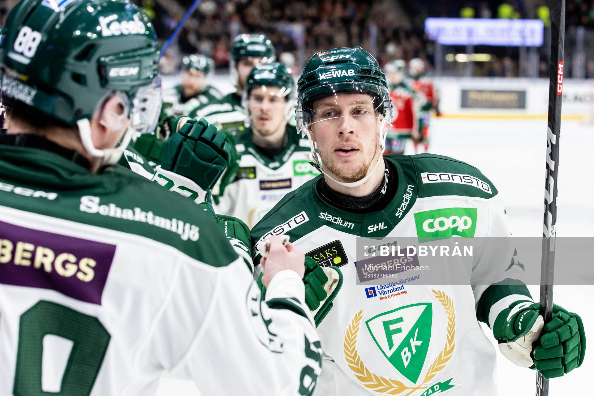 Färjestads Mattias Göransson jublar