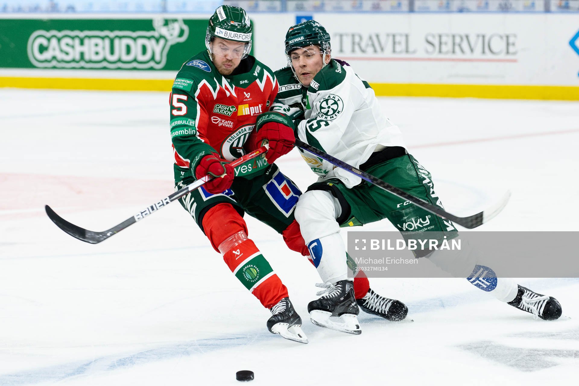 Frölundas Filip Johansson och Färjestads Max Lindroth