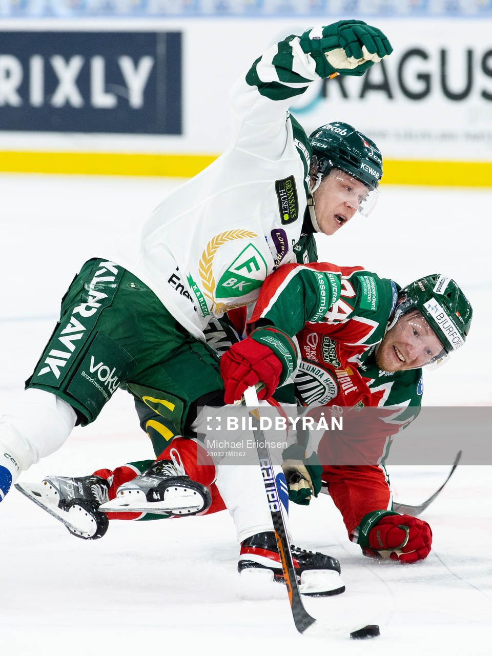 Färjestads Daniel Viksten och Frölundas Andreas Borgman