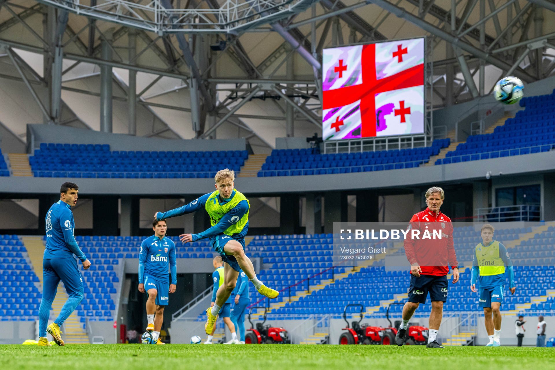 Ola Brynhildsen of the Norwegian national football team during a training session on March 27, 2023 in Batumi. 