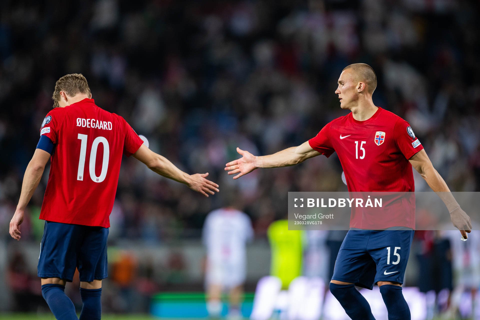 Martin Ødegaard and Leo Skiri Østigård of Norway