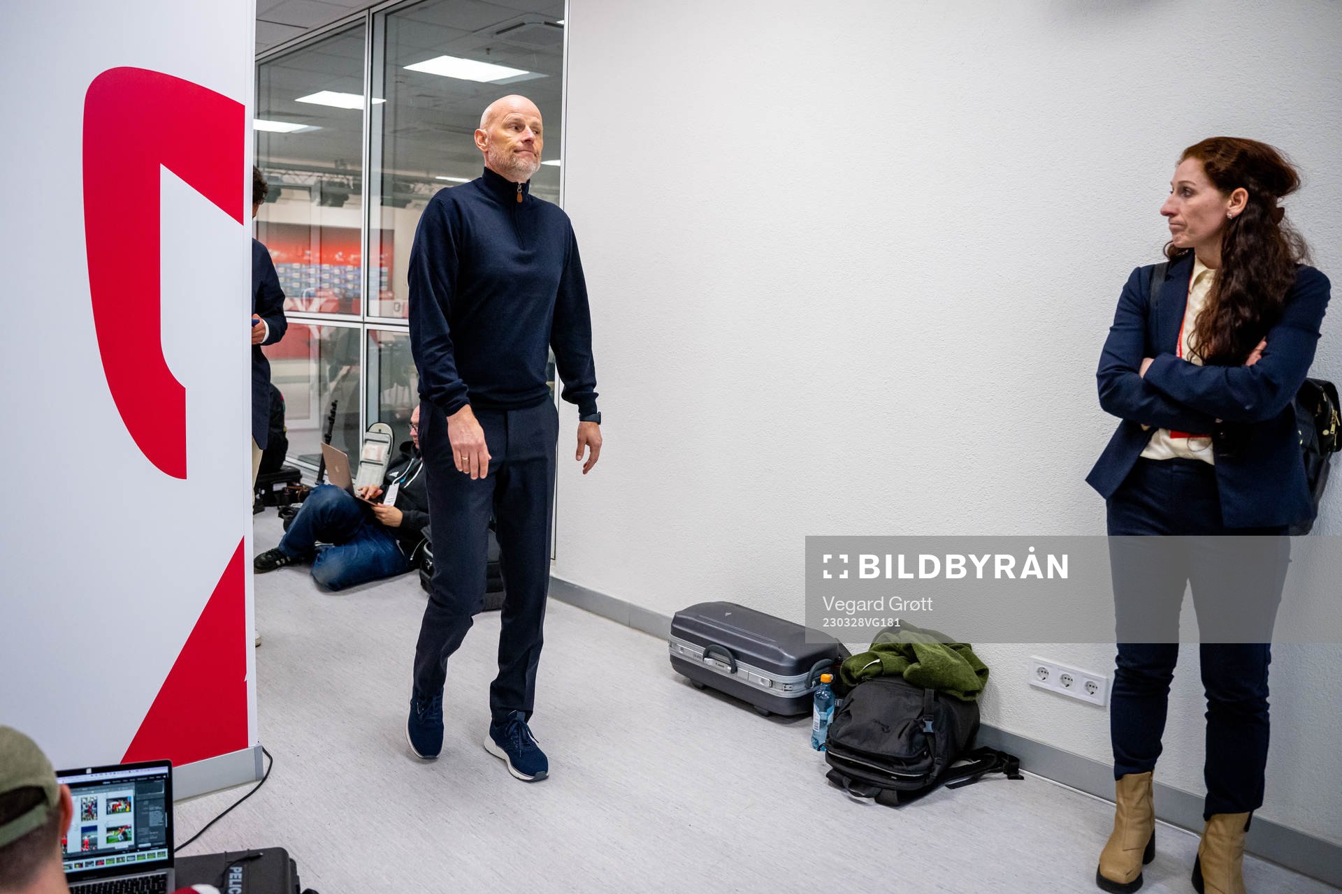 Ståle Solbakken, head coach of Norway, and Lise Klaveness,