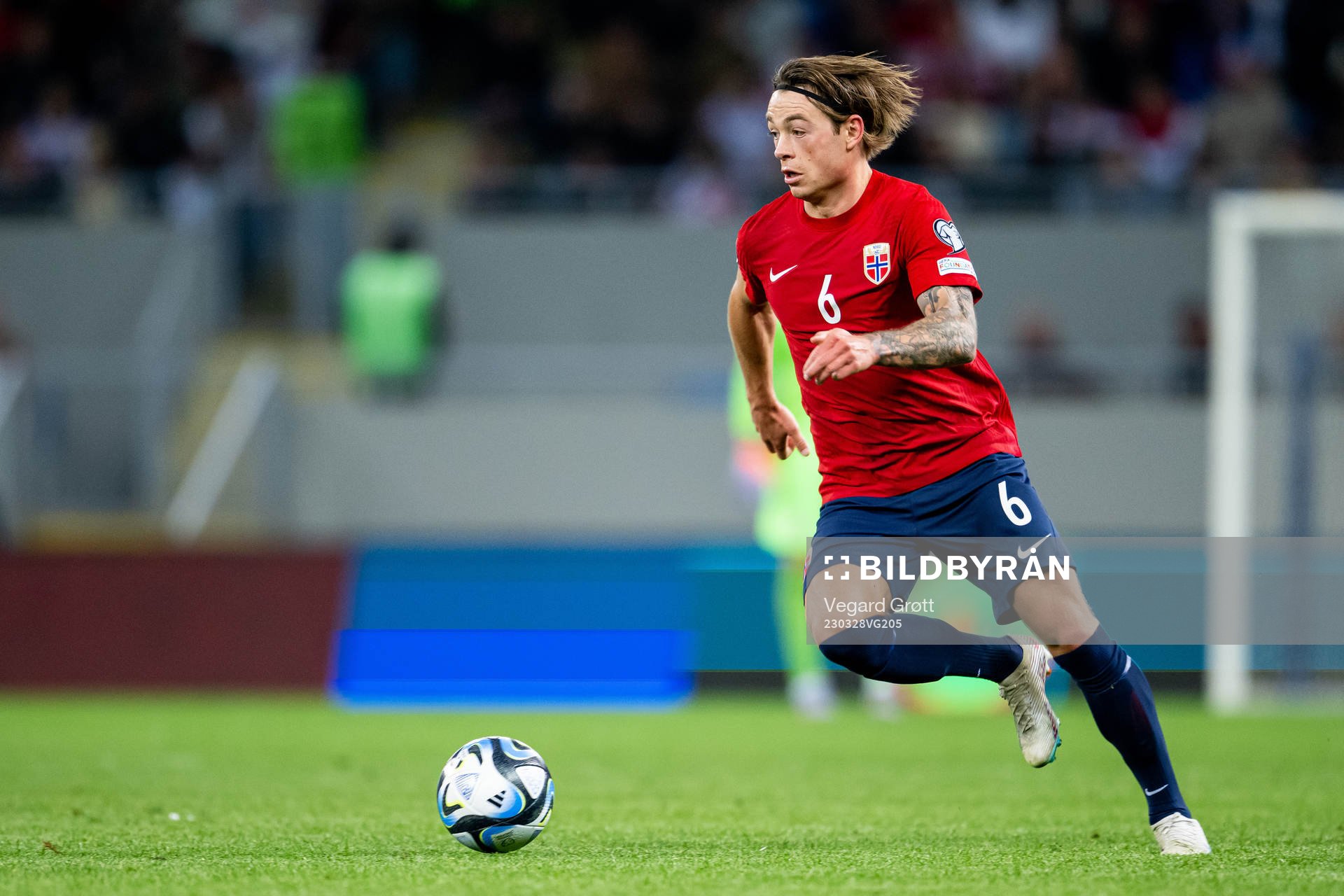 Patrick Berg of Norway during the UEFA Euro Qualifier football match between Georgia and Norway on March 28, 2023 in Batumi. 