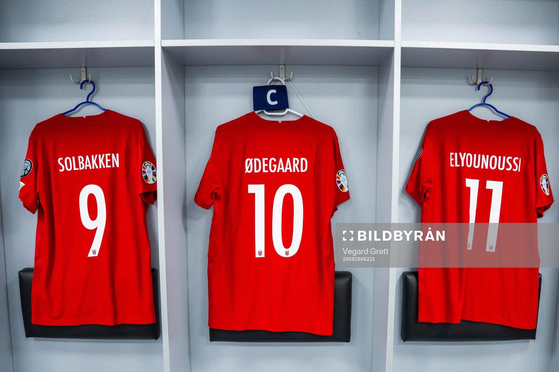 The kits of Ola Solbakken, Martin Ødegaard and Mohamed