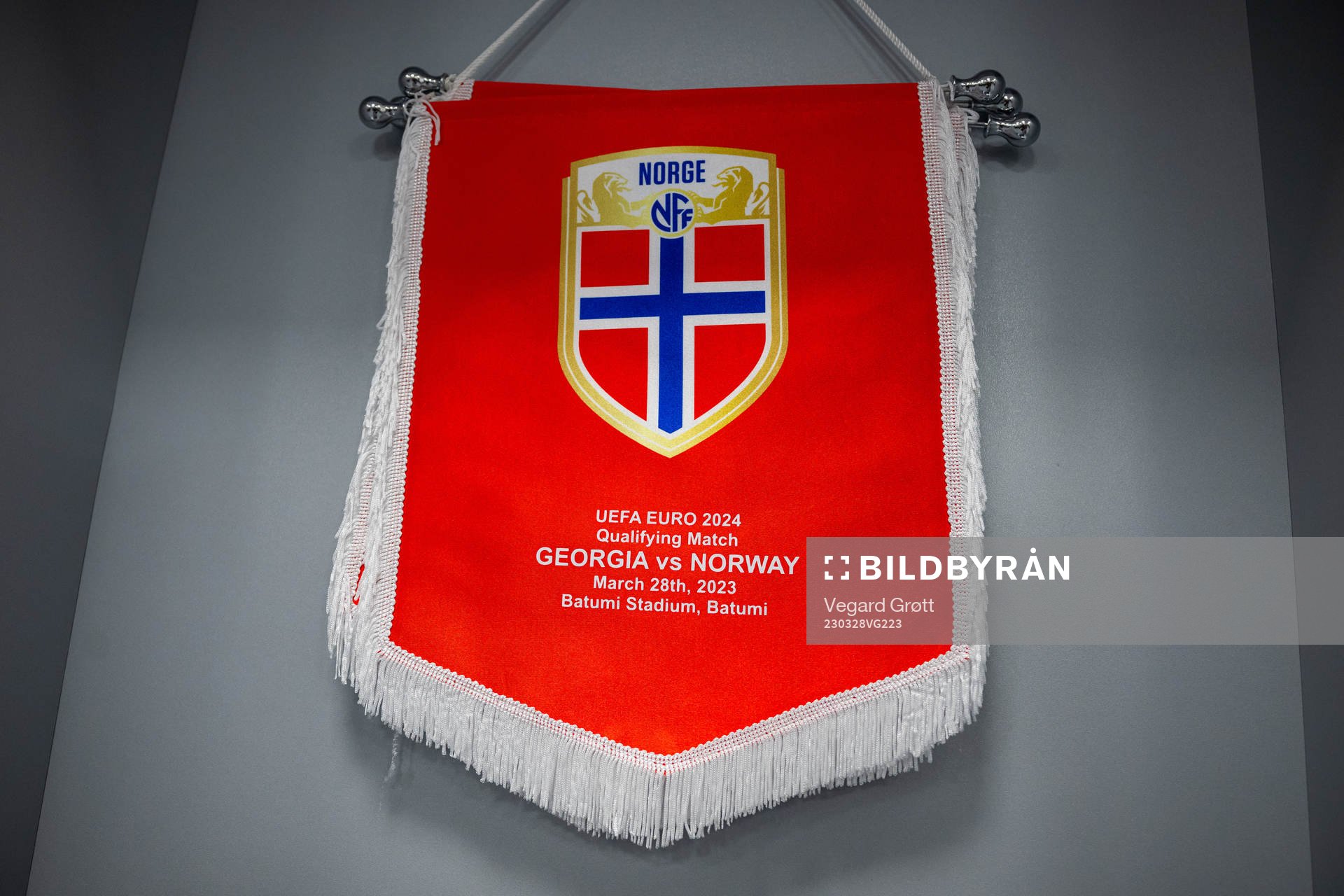 The pennant in the dressing room