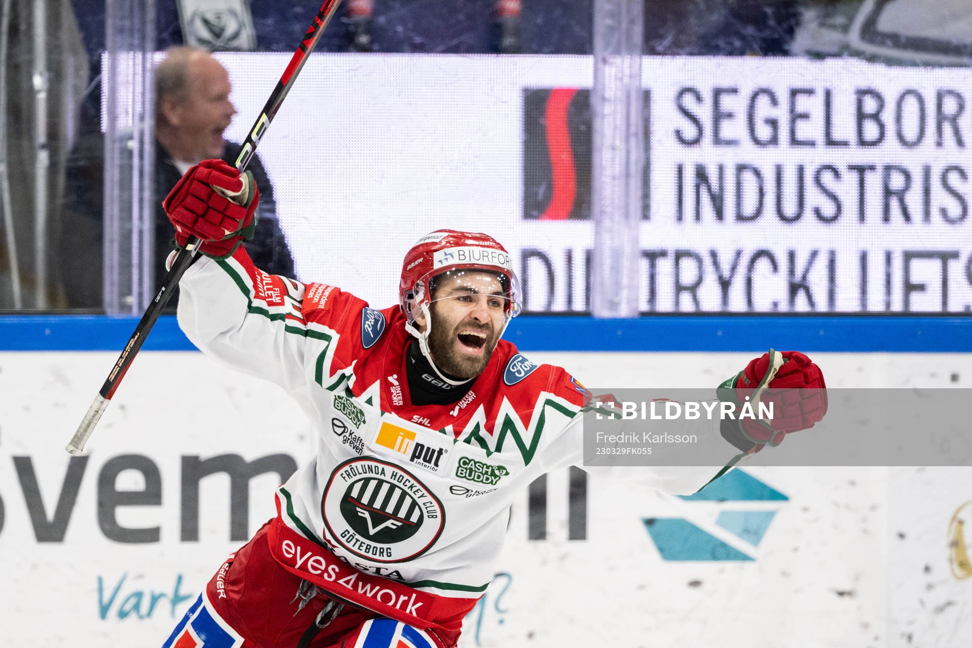 Frölundas Anthony Greco jublar