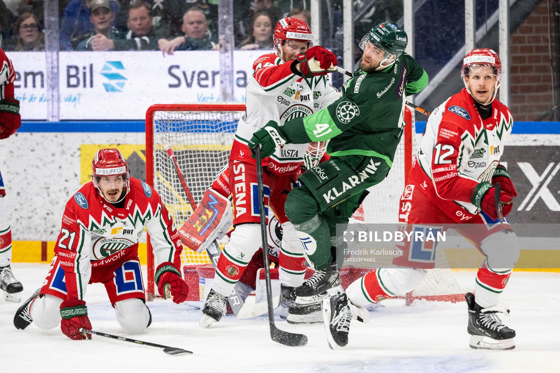 Frölundas Loui Eriksson, Andreas Borgman, Max Friberg och