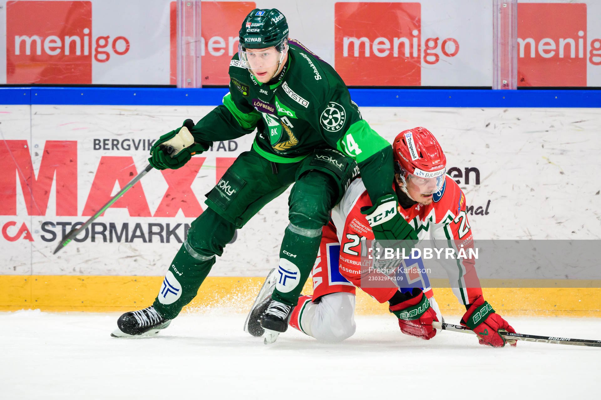 Färjestads Victor Ejdsell och Frölundas Loui Eriksson