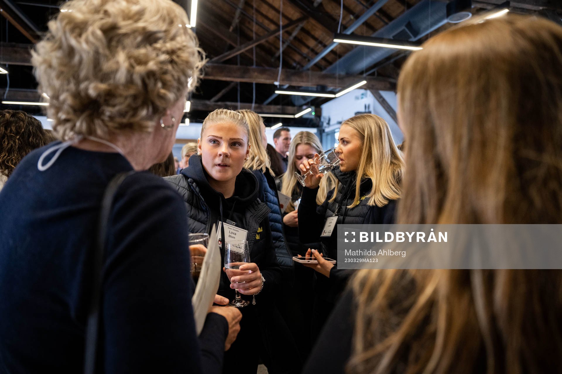 Lova Blom of Sweden at an event with the mayor of Aurora