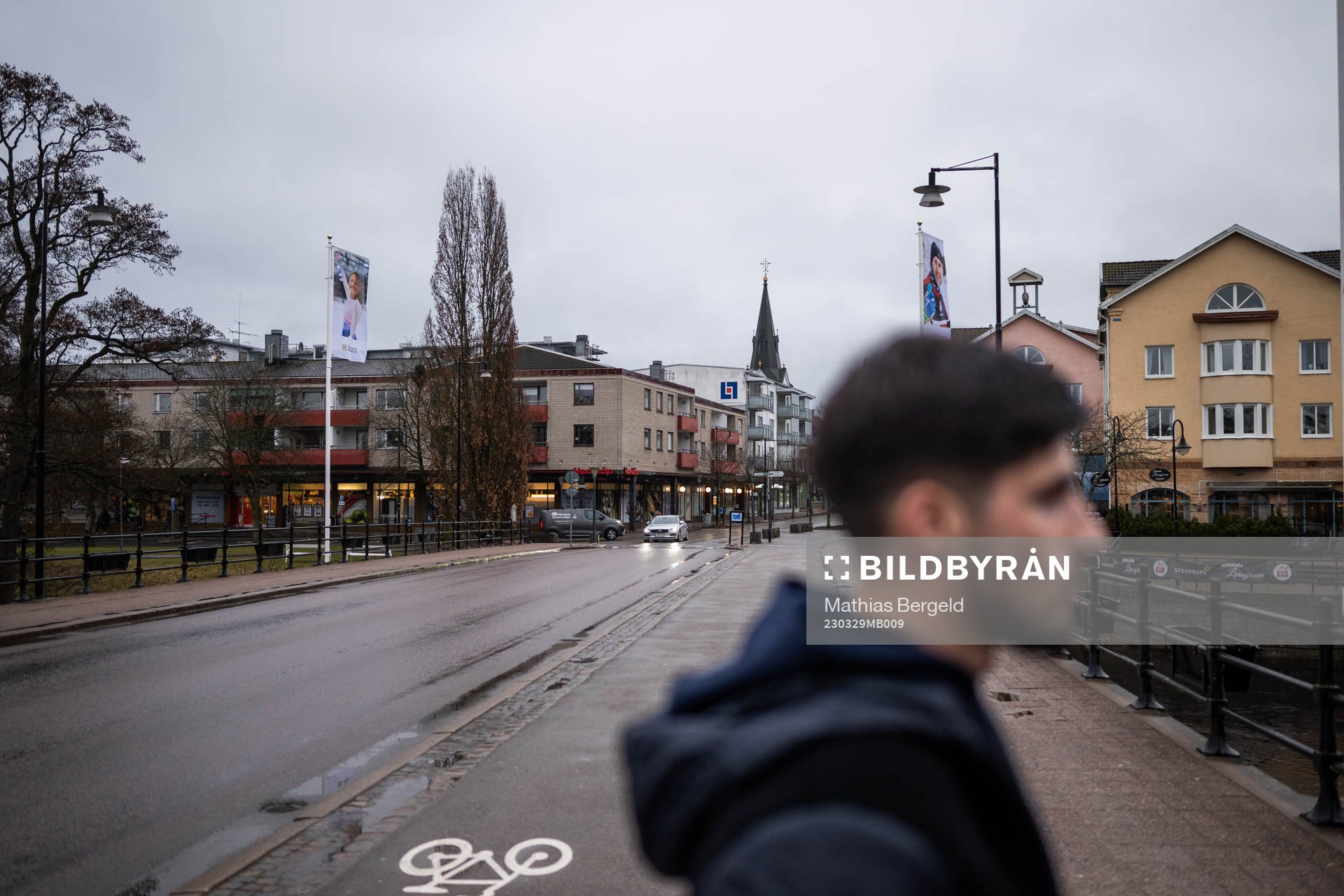 Värnamo centrum syns bakom Emin Grozdanic