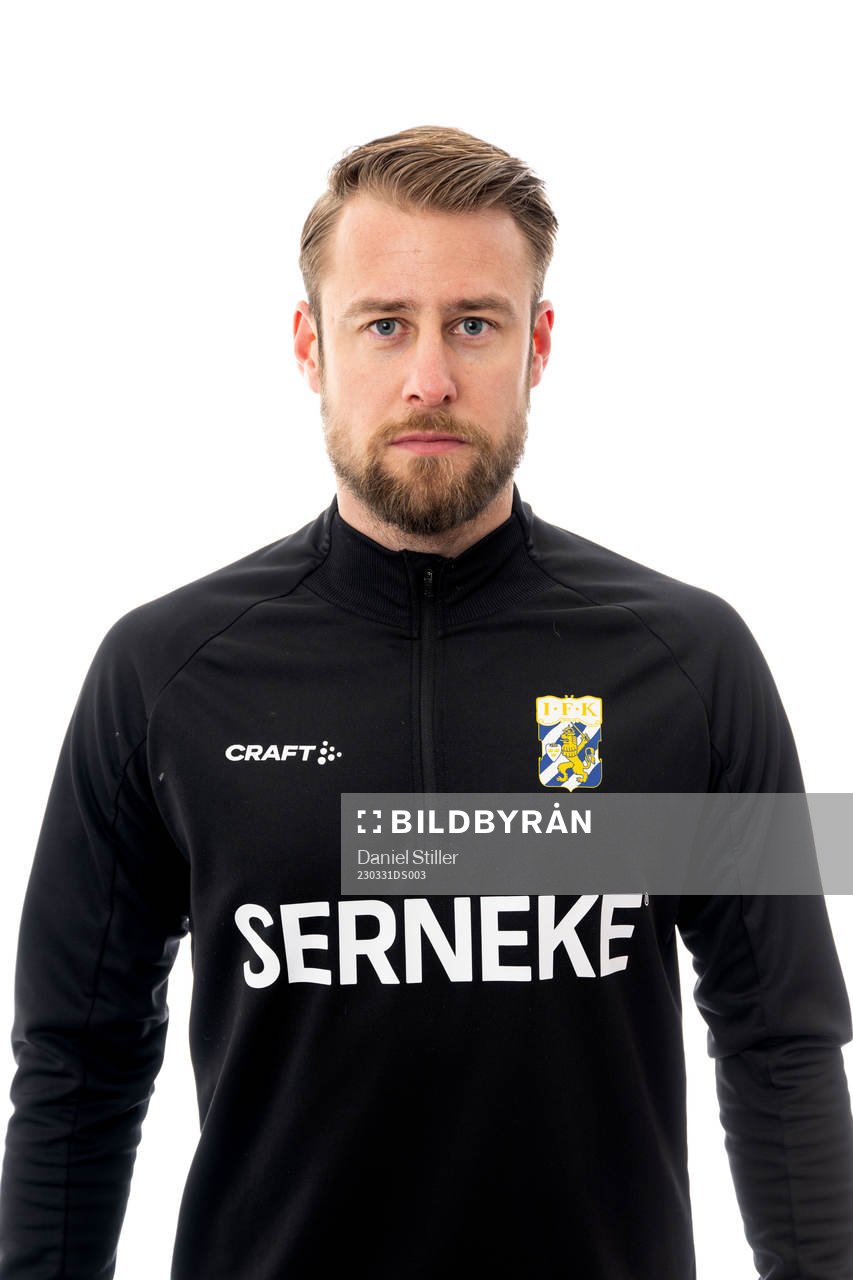 IFK Göteborgs tränare William Lundin poserar för ett porträtt den 31 mars 2023 i Göteborg. 
