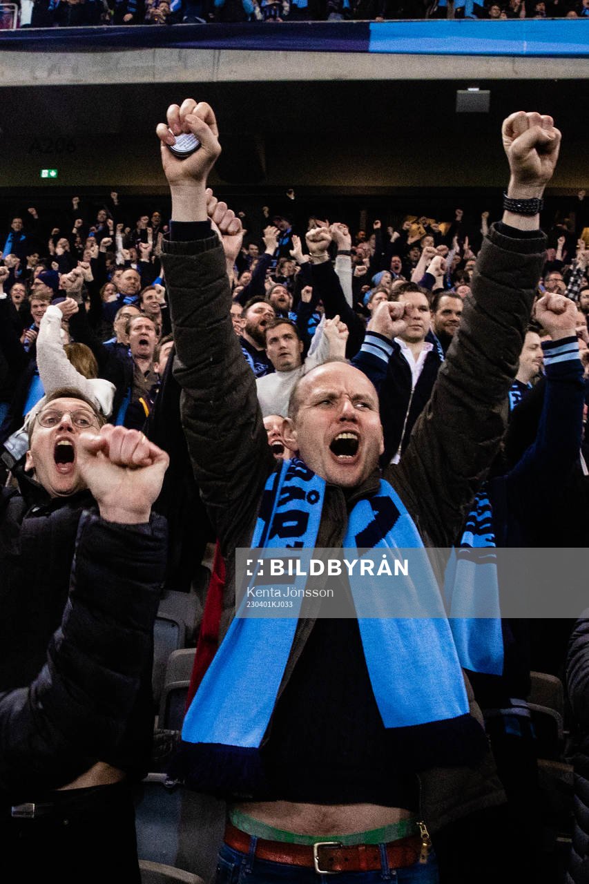 Djurgårdens supportrar jublar