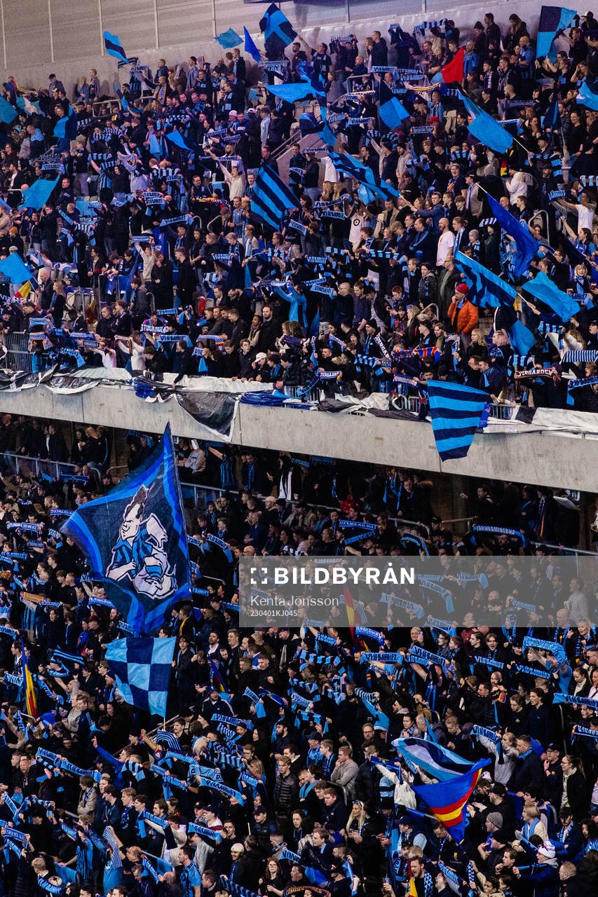 Sofialäktaen på Tele2 Arena med Djurgårdens supportrar