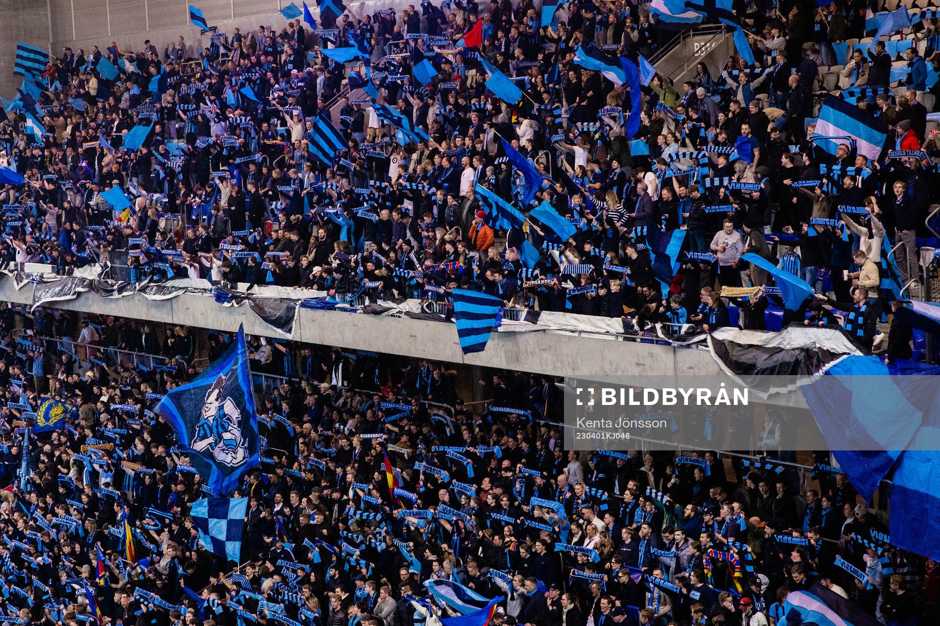 Sofialäktaen på Tele2 Arena med Djurgårdens supportrar