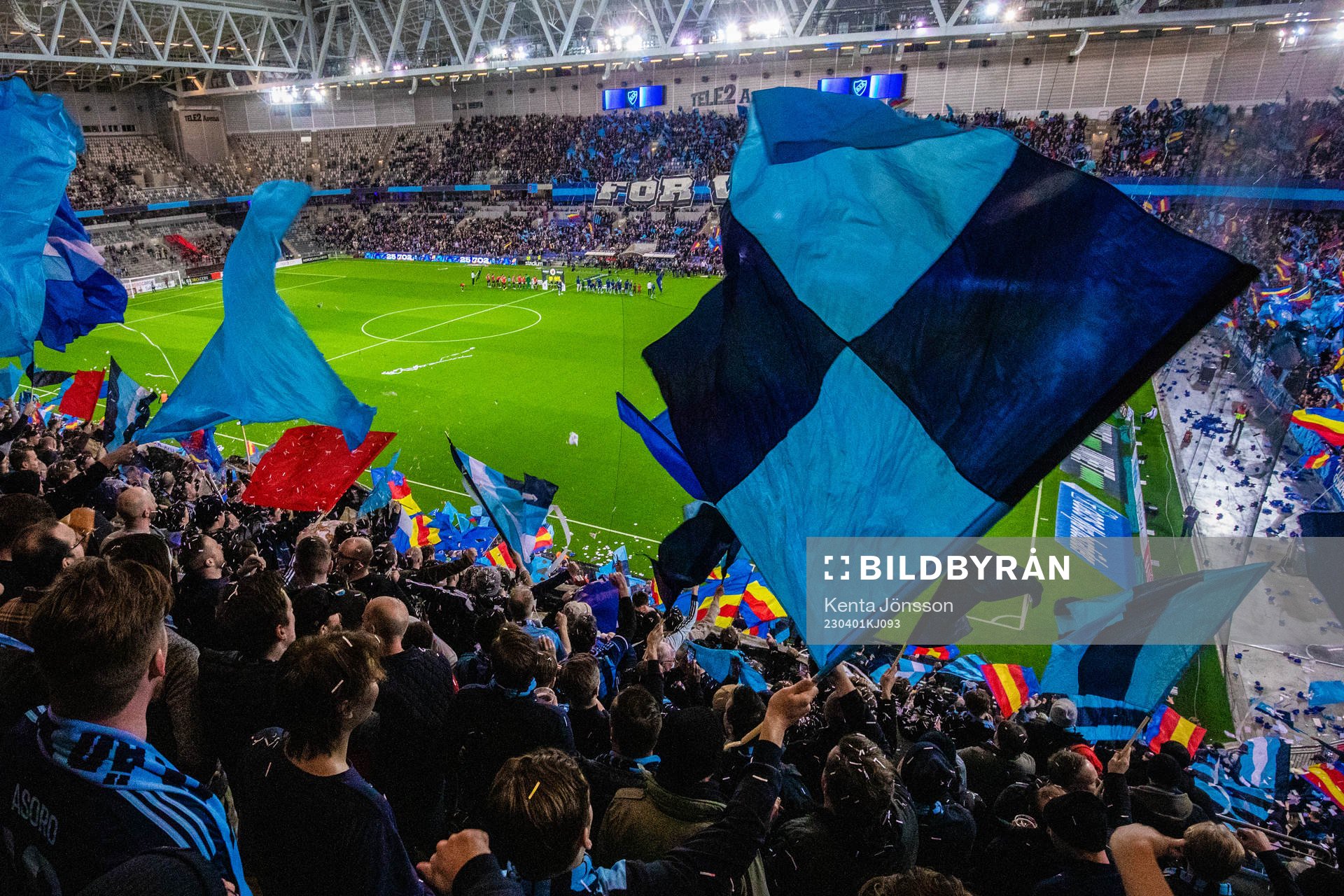 Tele2 Arena med Djurgårdens supportrar
