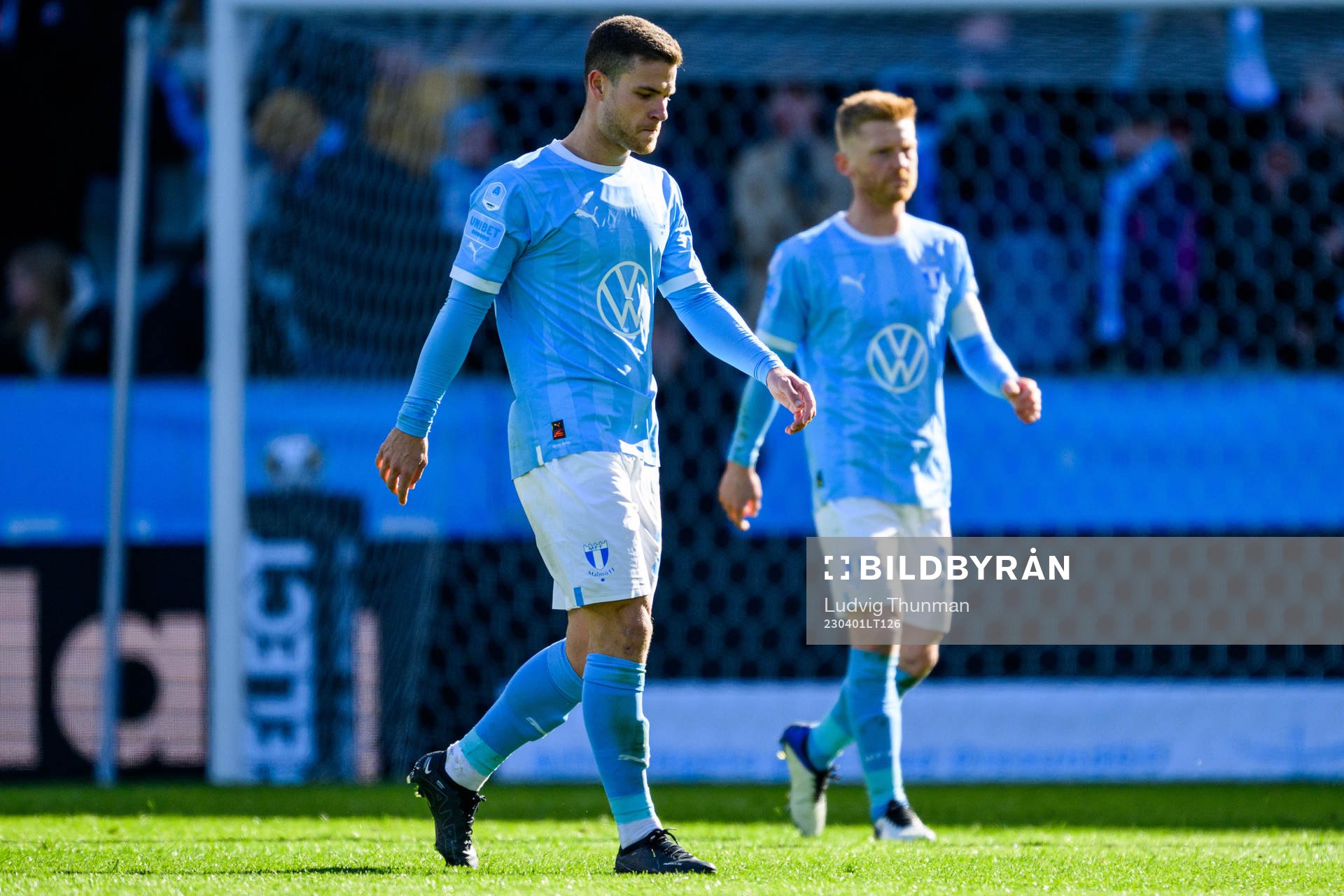 Malmö FFs Gabriel Busanello och Anders Christiansen deppar