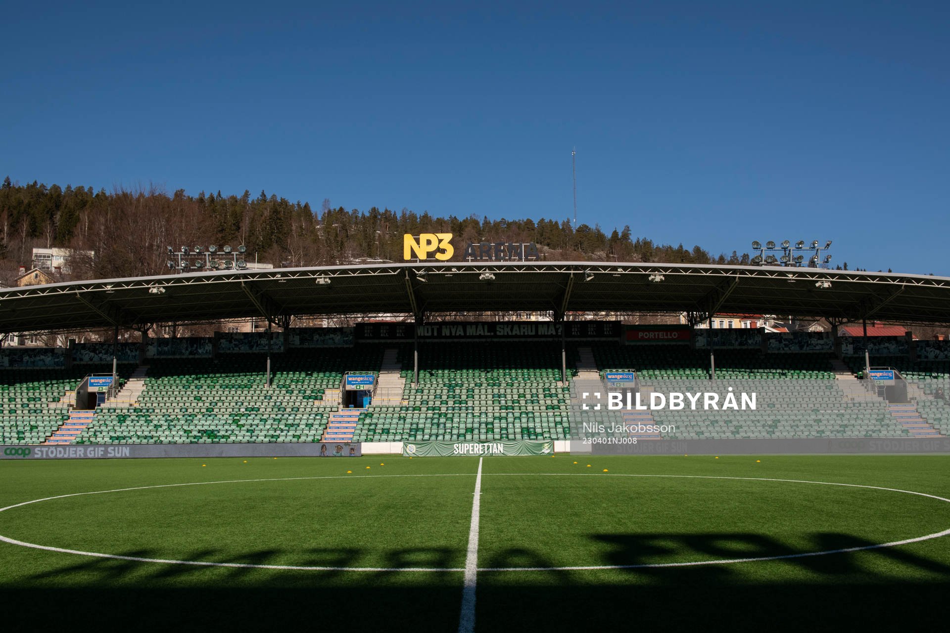 NP3 arena innan fotbollsmatchen i Superettan mellan GIF