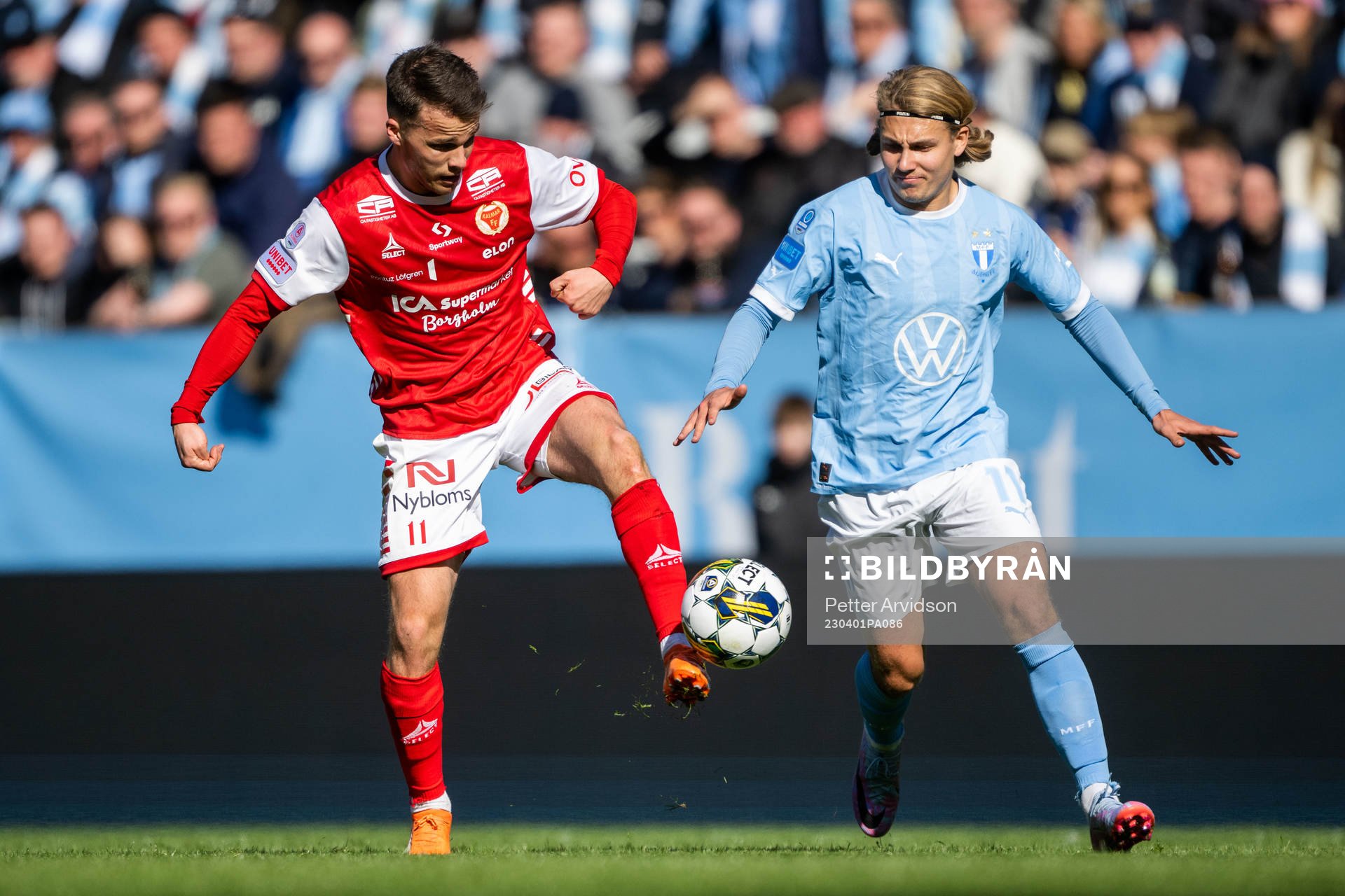 Kalmars Simon Skrabb och Malmö FFs Sebastian Nanasi