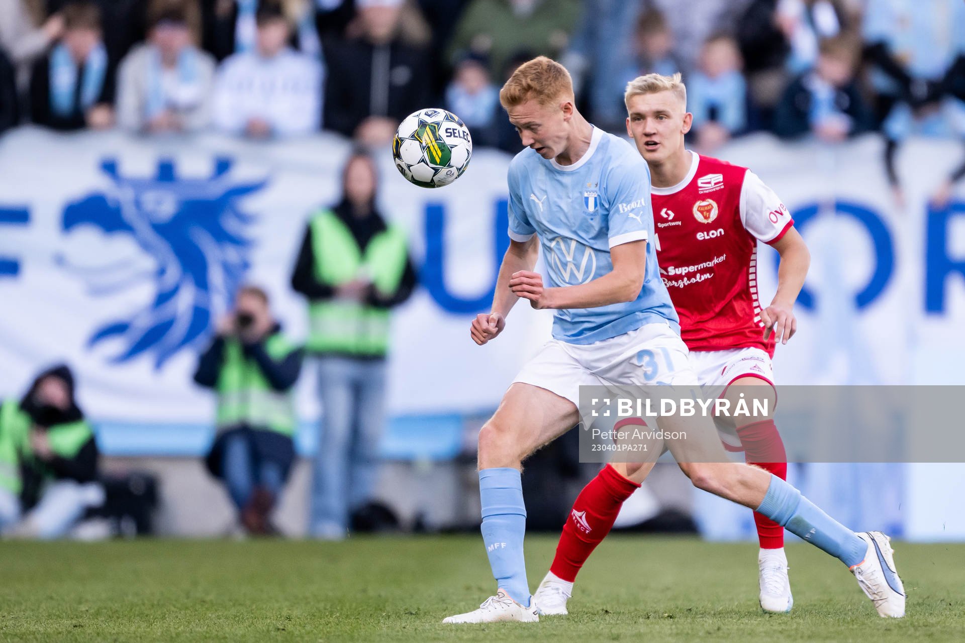 Malmö FFs Hugo Larsson och Kalmars Carl Gustafsson