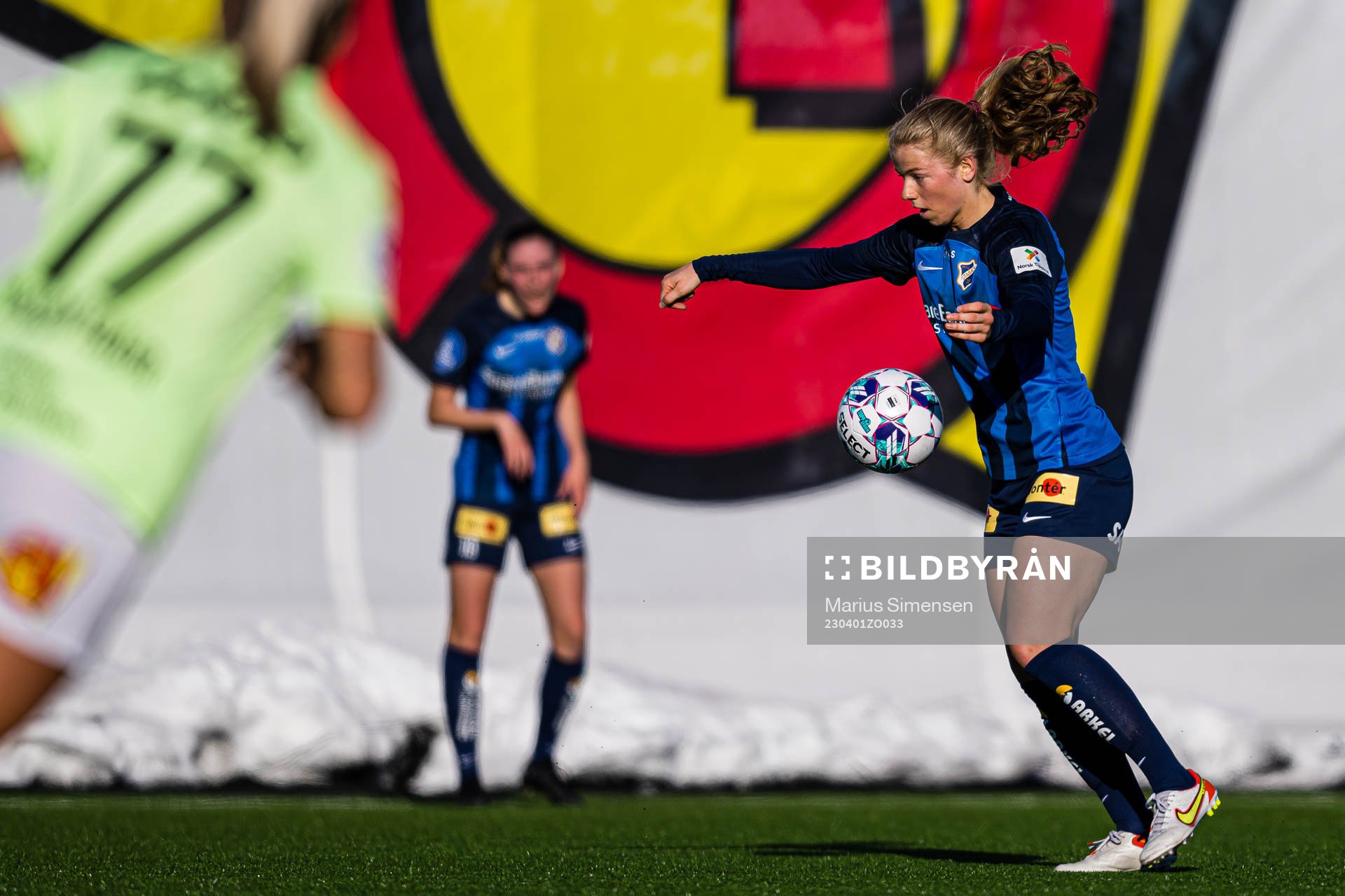 Justine Kielland of Stabæk during the Toppserien football match between Stabæk and LSK Kvinner on April 1, 2023 in Bærum.