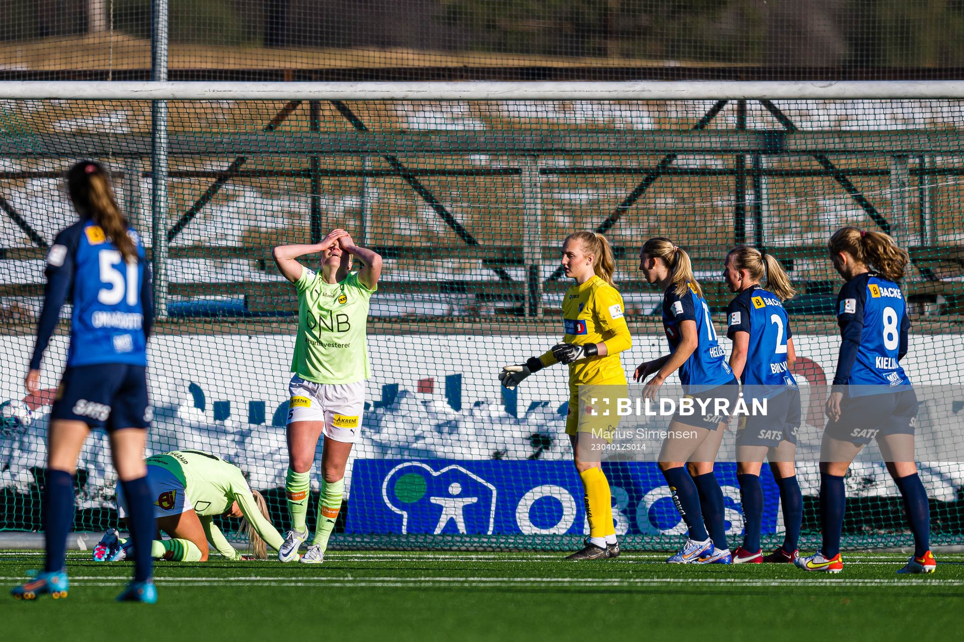 Camilla Huseby of LSK Kvinner reacts