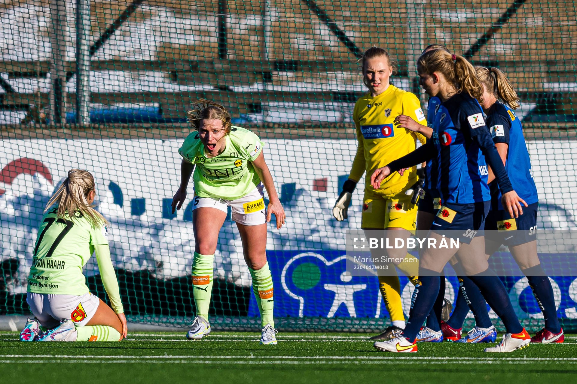 Camilla Huseby of LSK Kvinner reacts