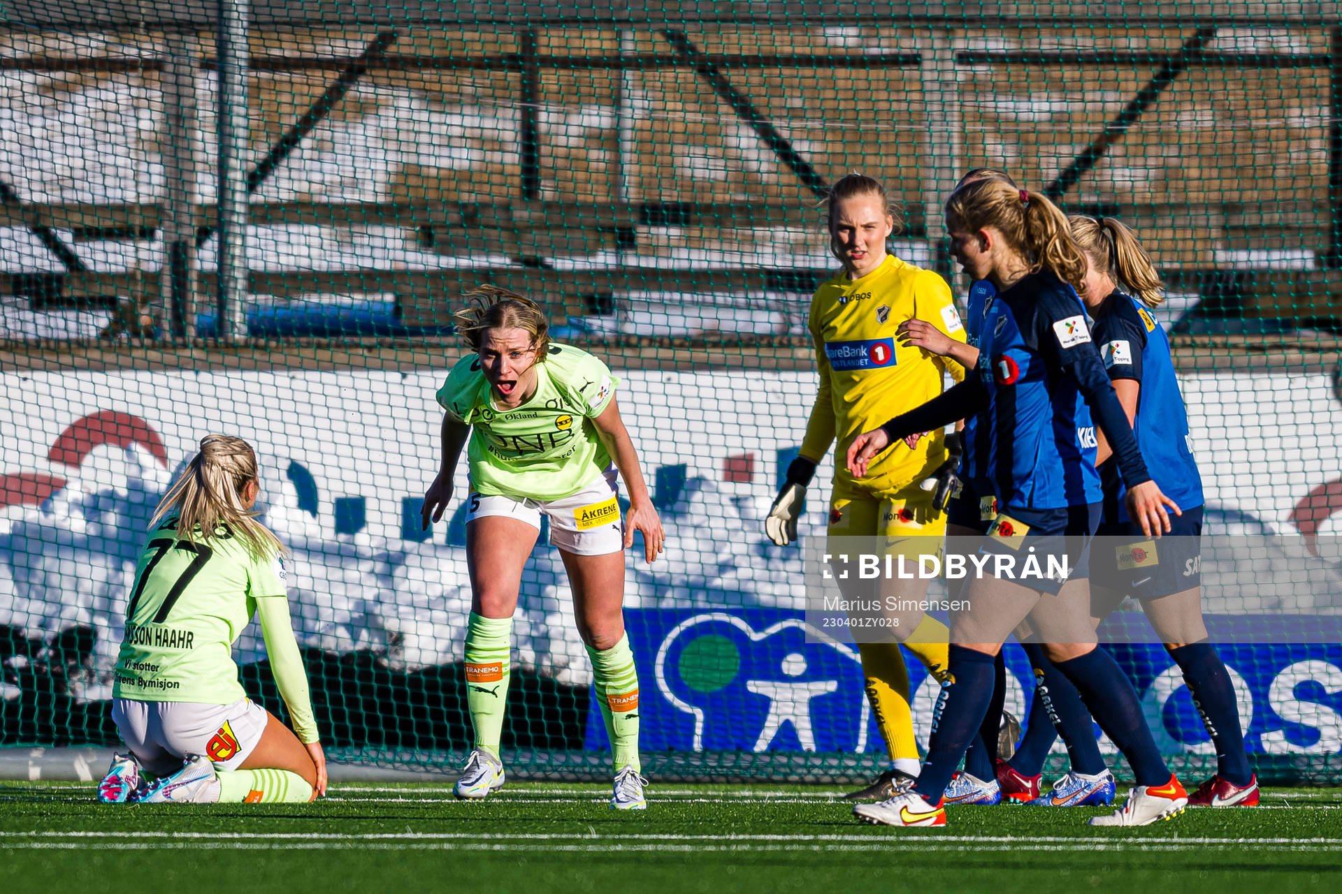 Camilla Huseby of LSK Kvinner reacts
