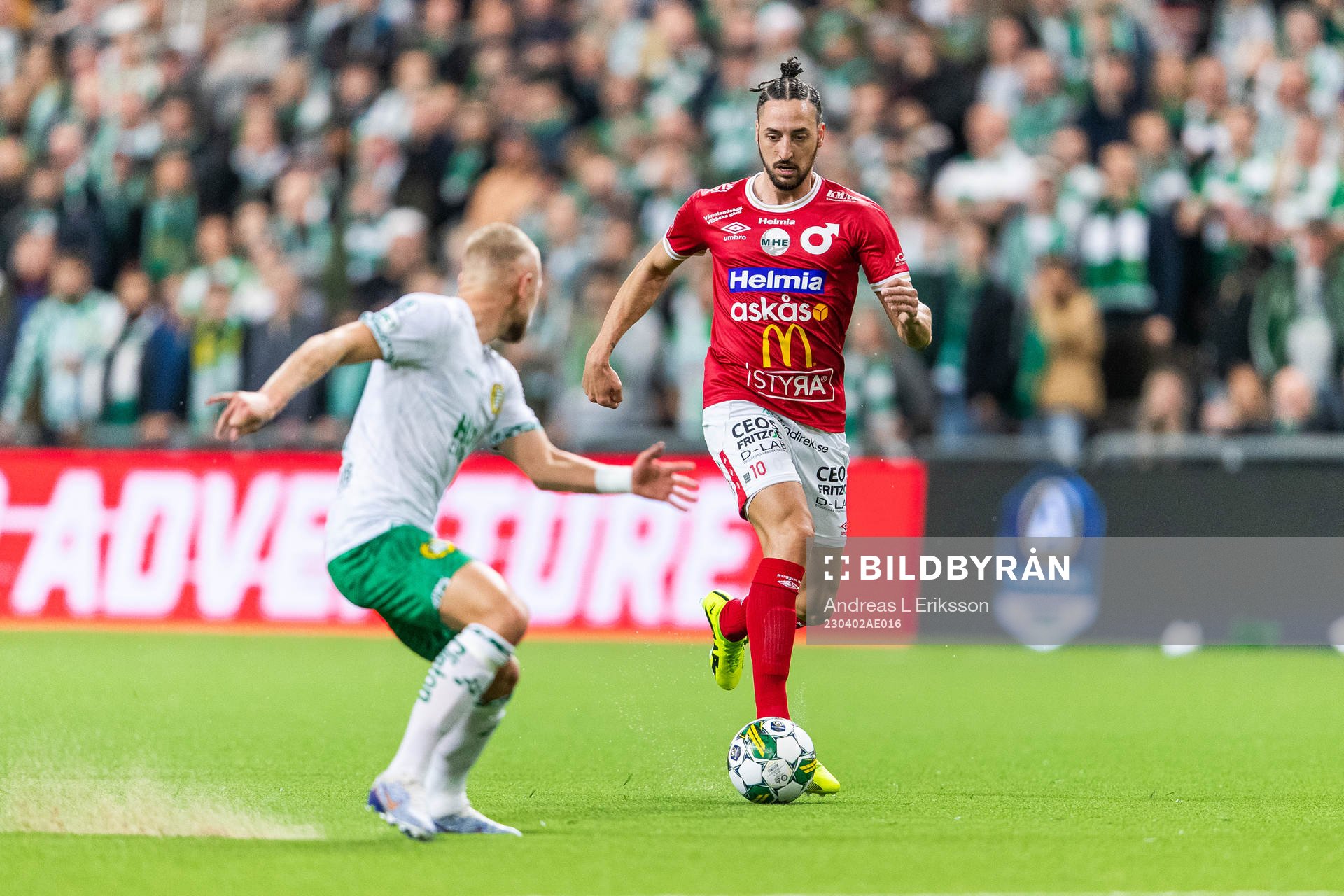 Hammarbys Simon Strand och Degerfors Dijan Vukojevic