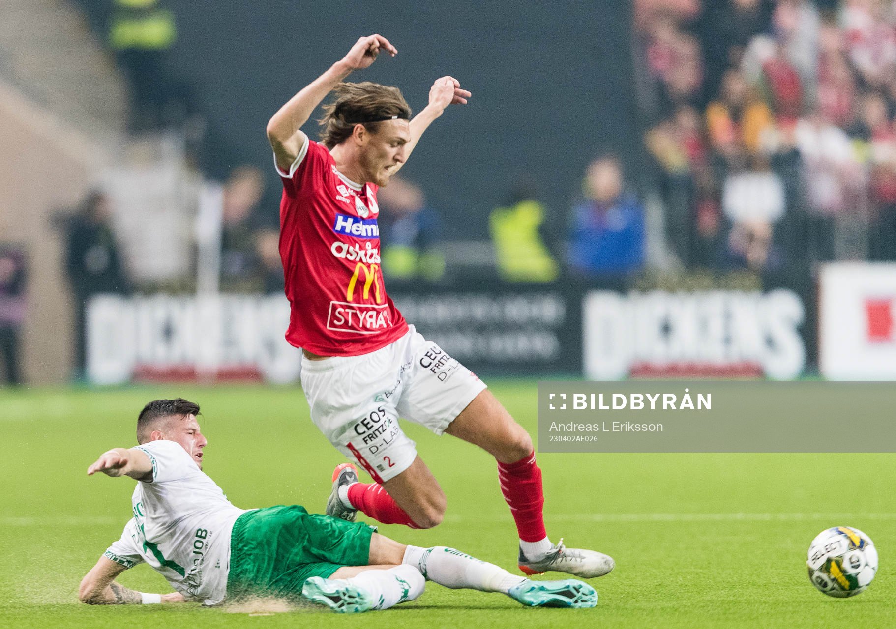 Hammarbys Viktor Djukanovic och Degerfors Gustav Granath