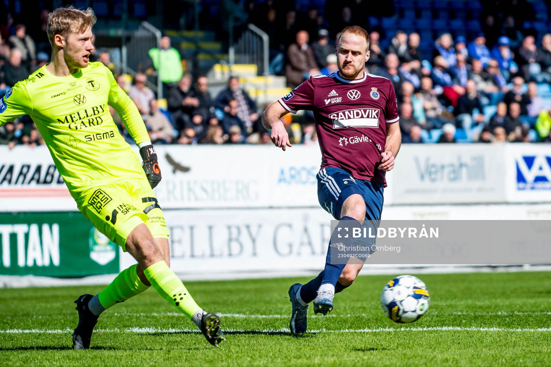 Trelleborgs målvakt Kasper Thiesson Kristensen mot Gefles