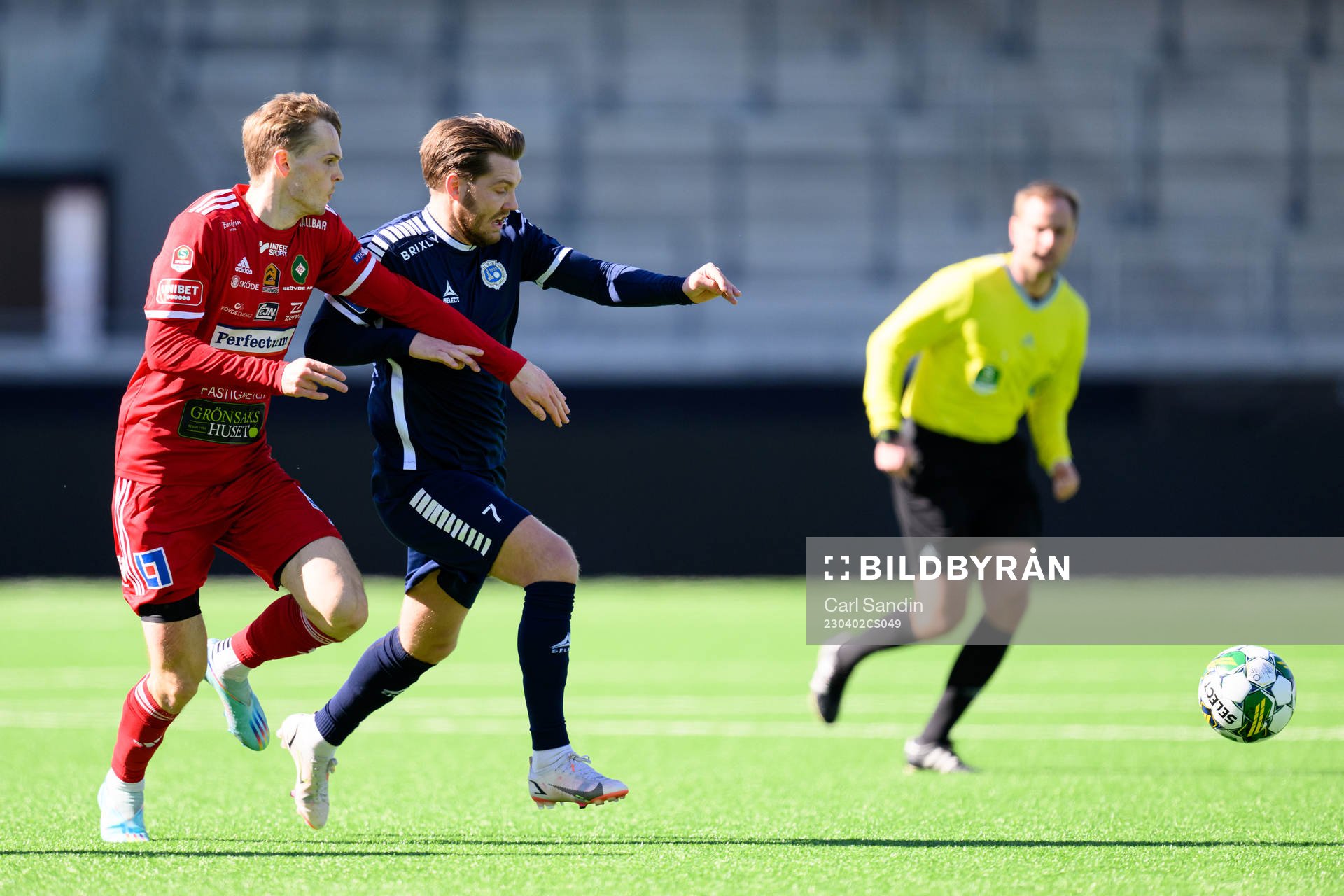 Skövde AIKs Lukas Rhöse och Utsiktens Karl Bohm