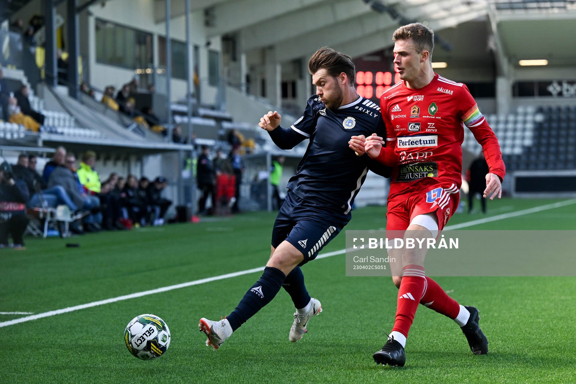 Utsiktens Karl Bohm och Skövde AIKs Filip Schyberg